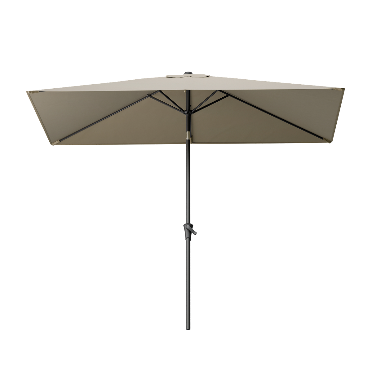 parasol, zonnescherm, platte parasol, stalen stok, beige