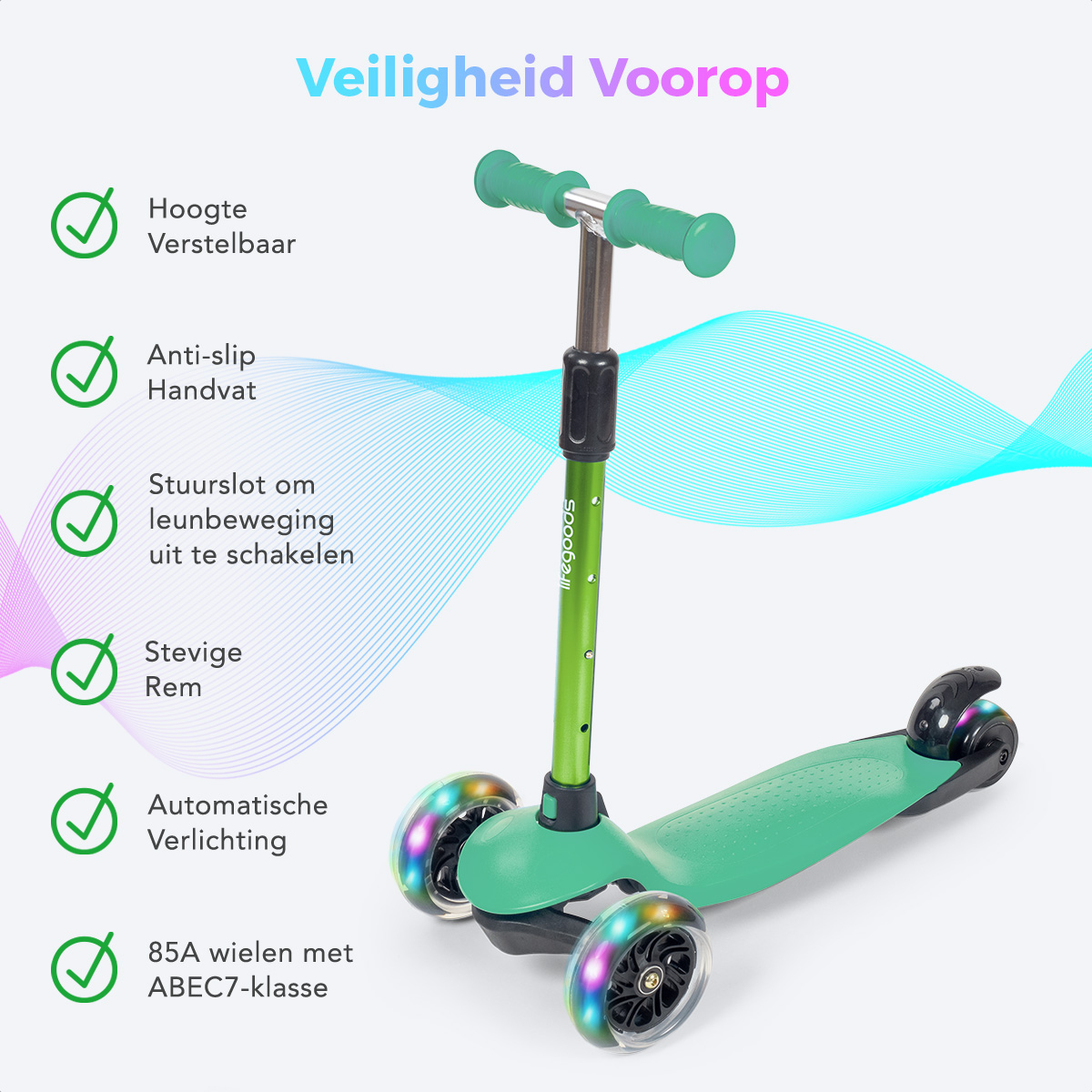 HappyStep Kinderstep 3 Wielen Mintgroen