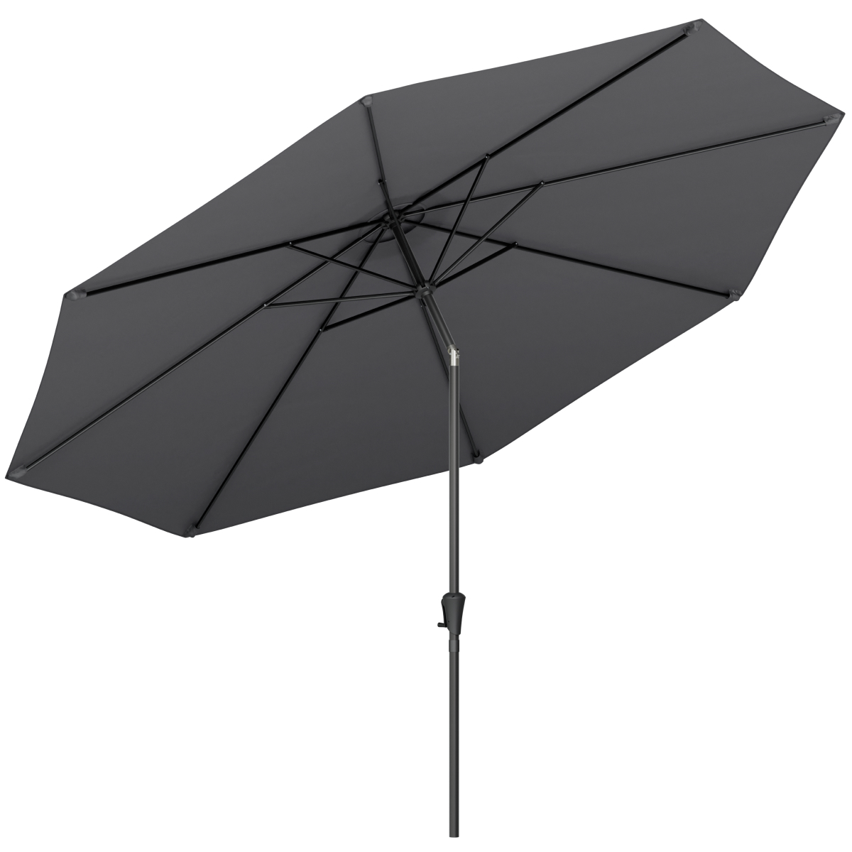 parasol, zonnescherm, canvas, grijs, telescopische stok