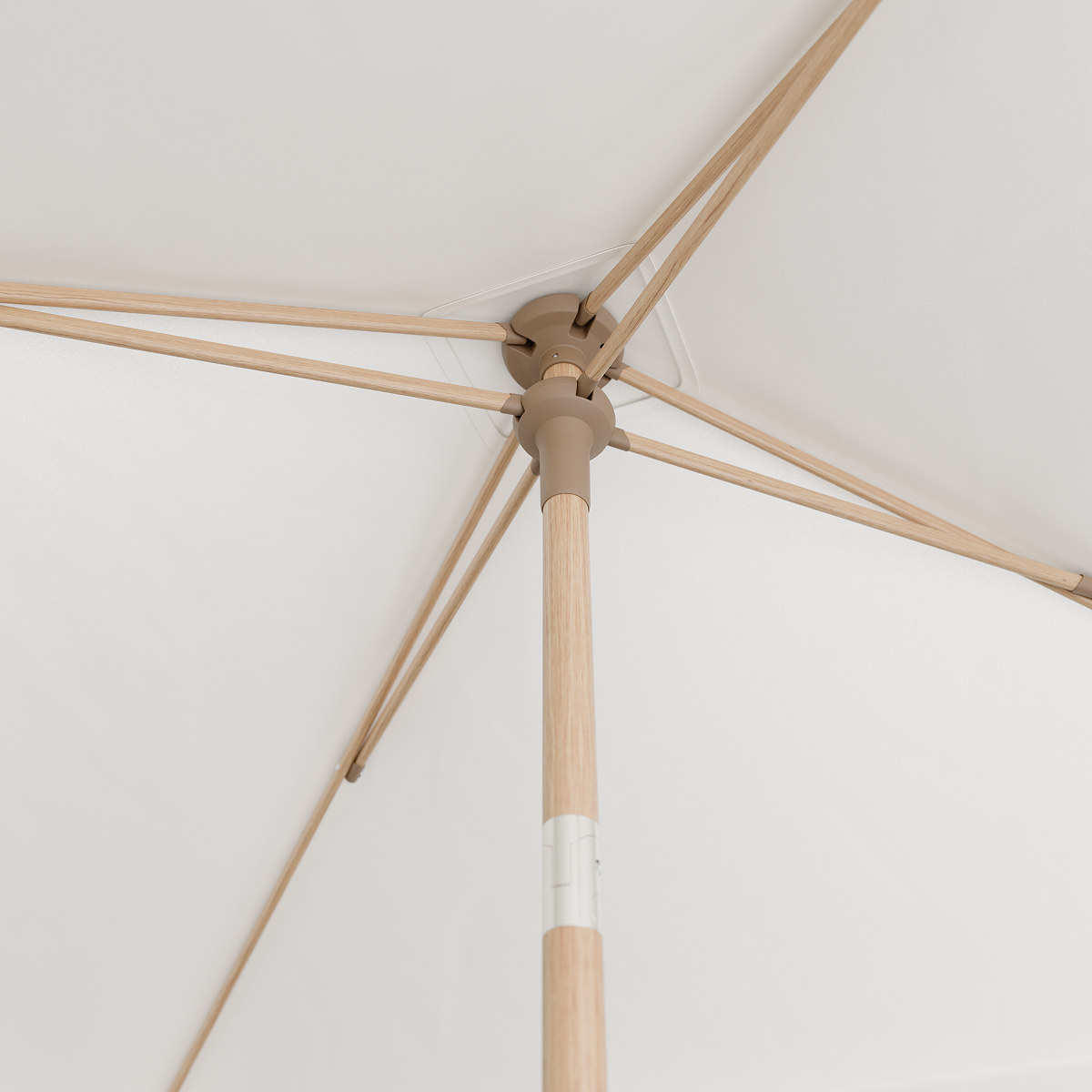 parasolforest, schirm, balke, stok, canvas, parasol, umbrella, wooden, beige