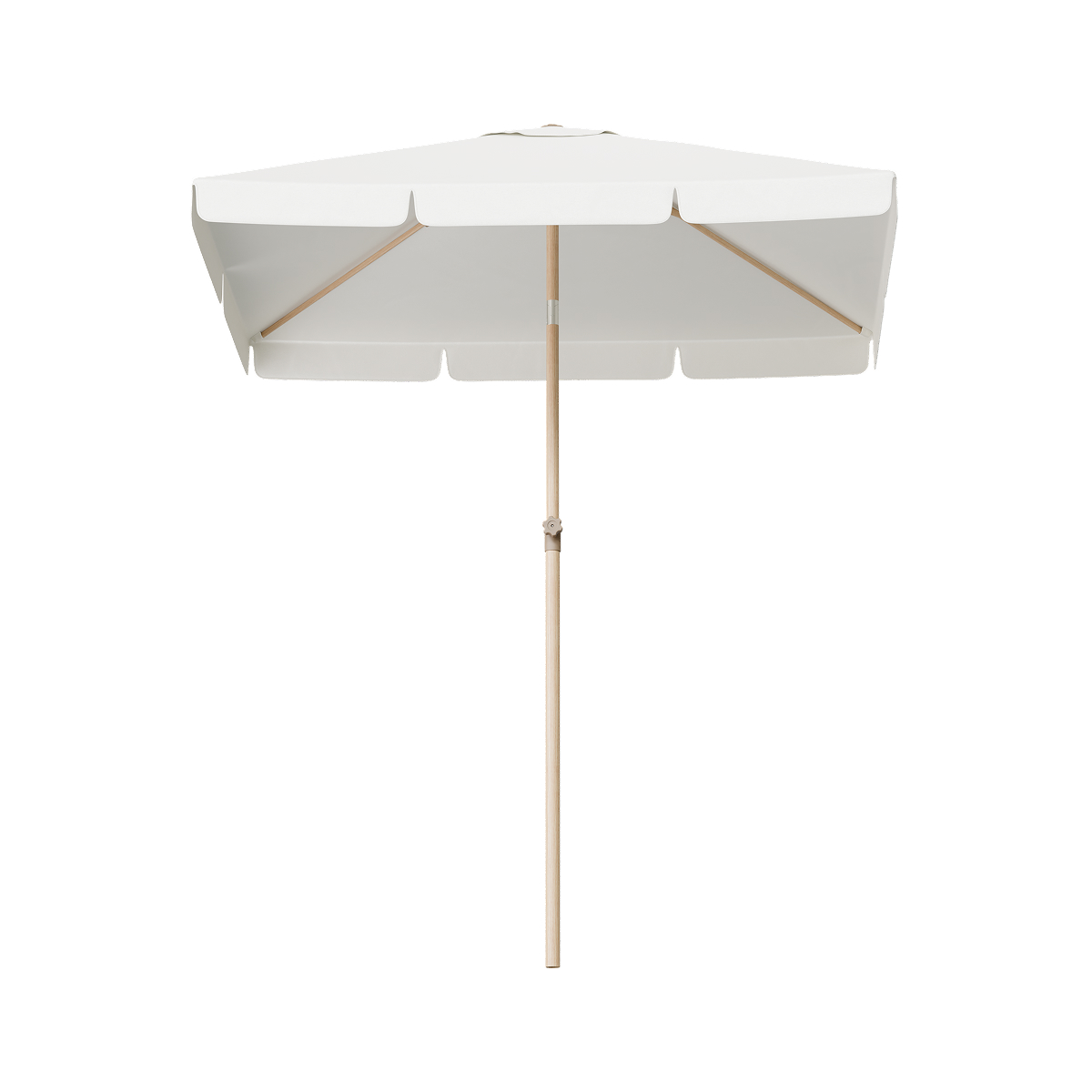 parasol, zonnescherm, houten stok, houten steel, polyester doek
