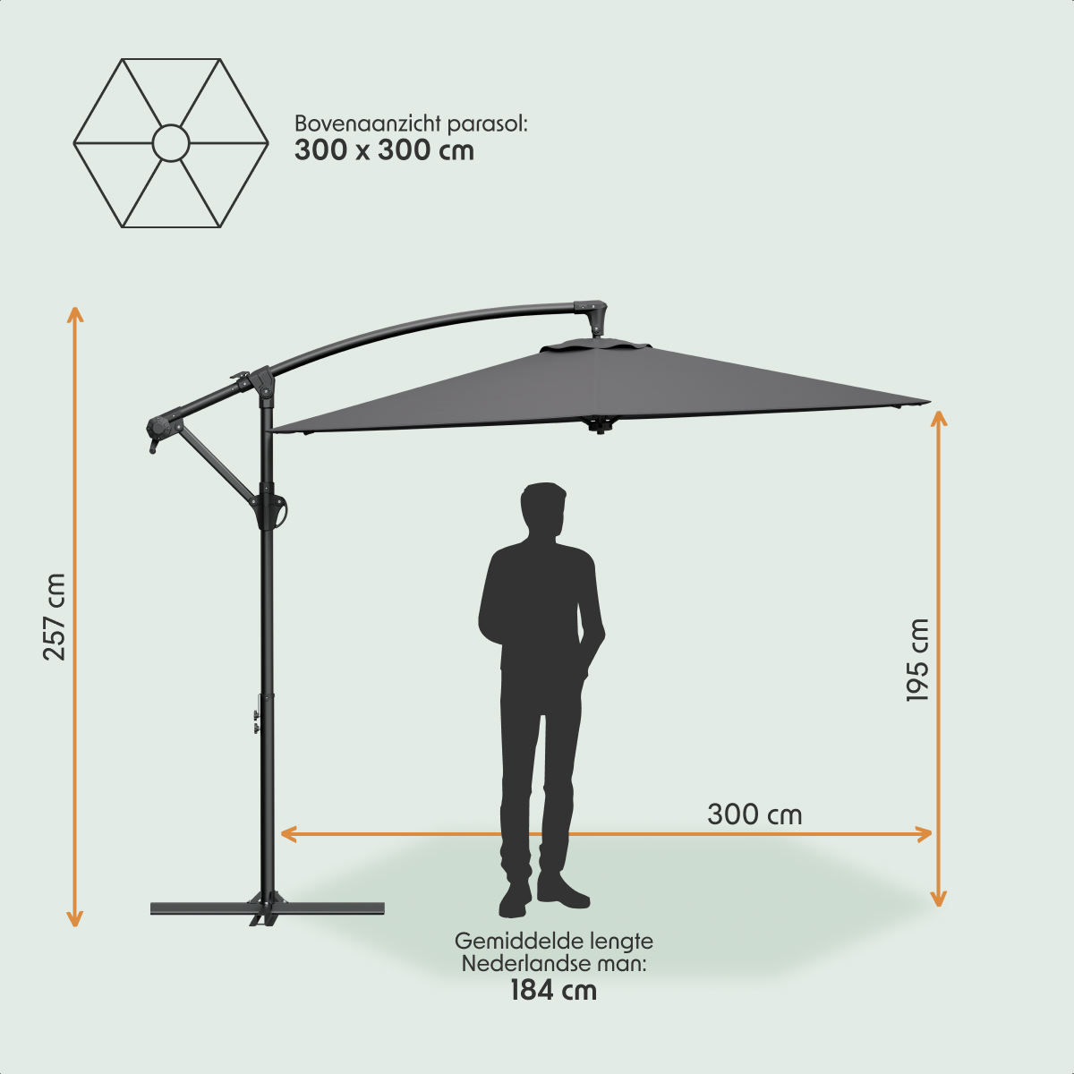 parasol, hanglamp, tuinmeubel, zwart, grote parasol