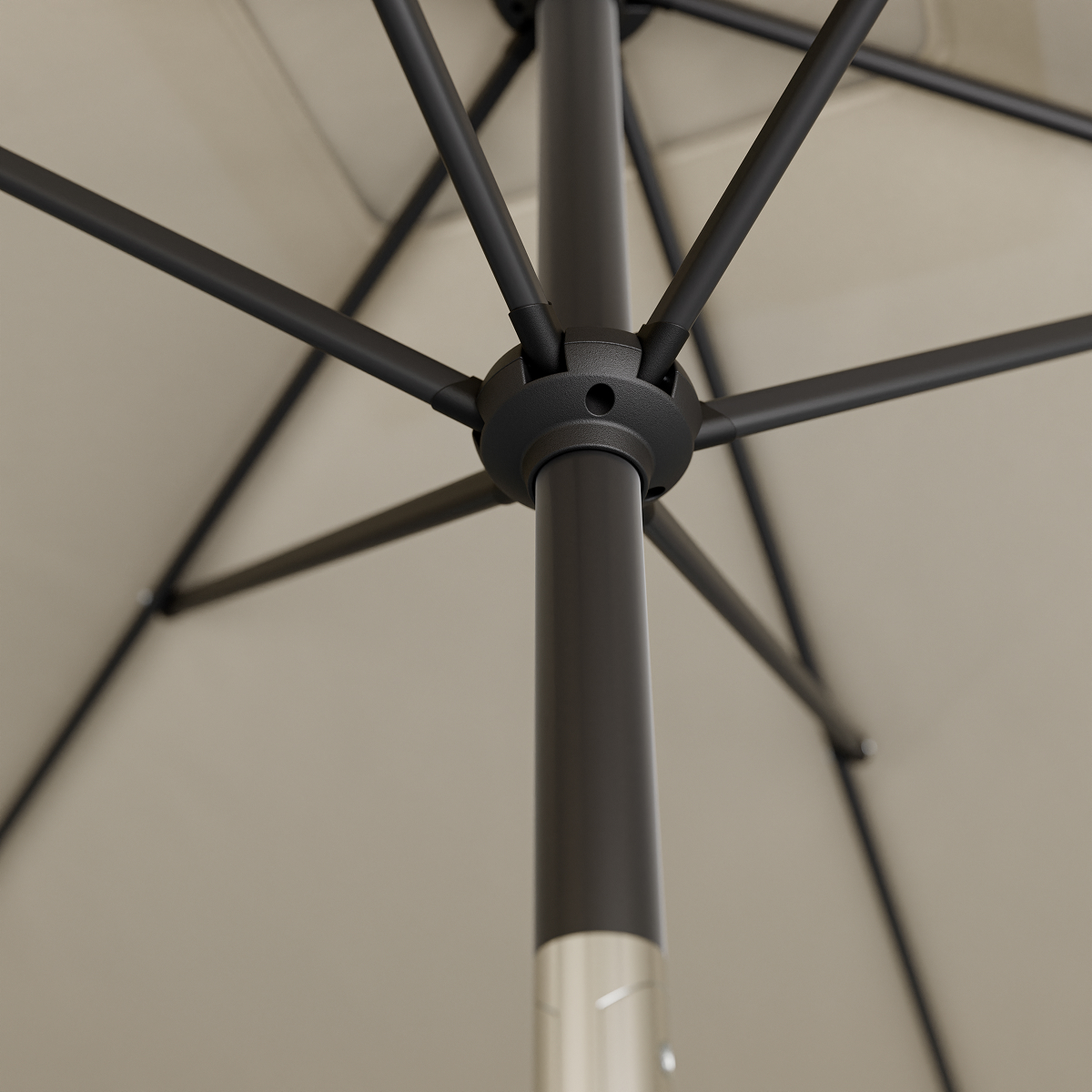 parasole, stang, metalen, grijs, kabelfreessysteem