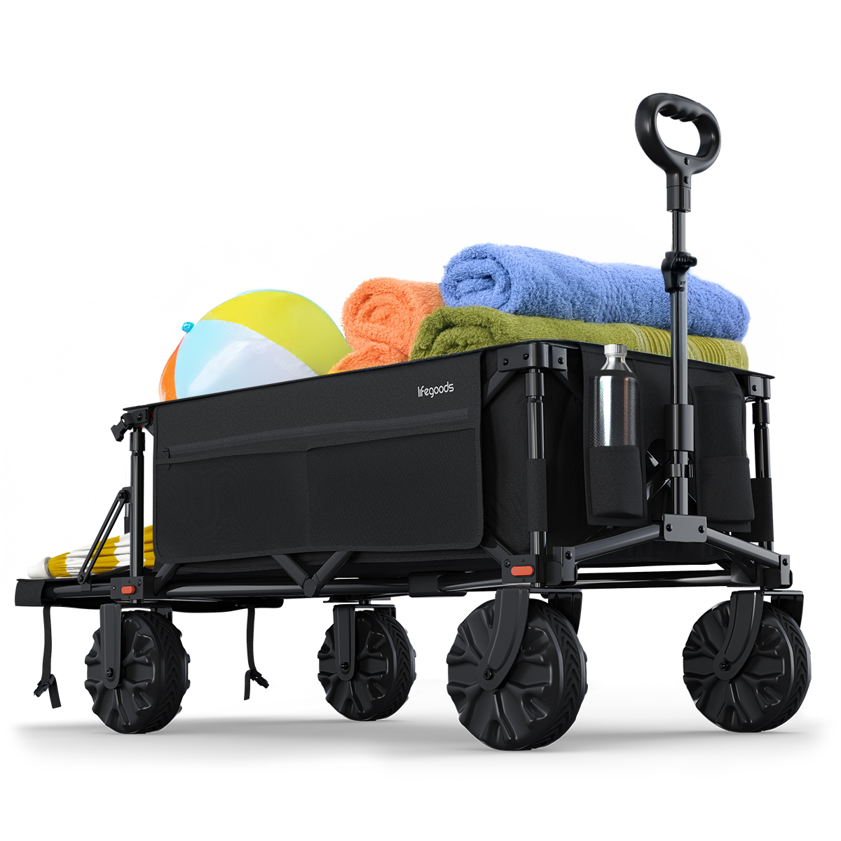 Bolderkar - 130KG - 200L - Uitklapbaar - Zwart