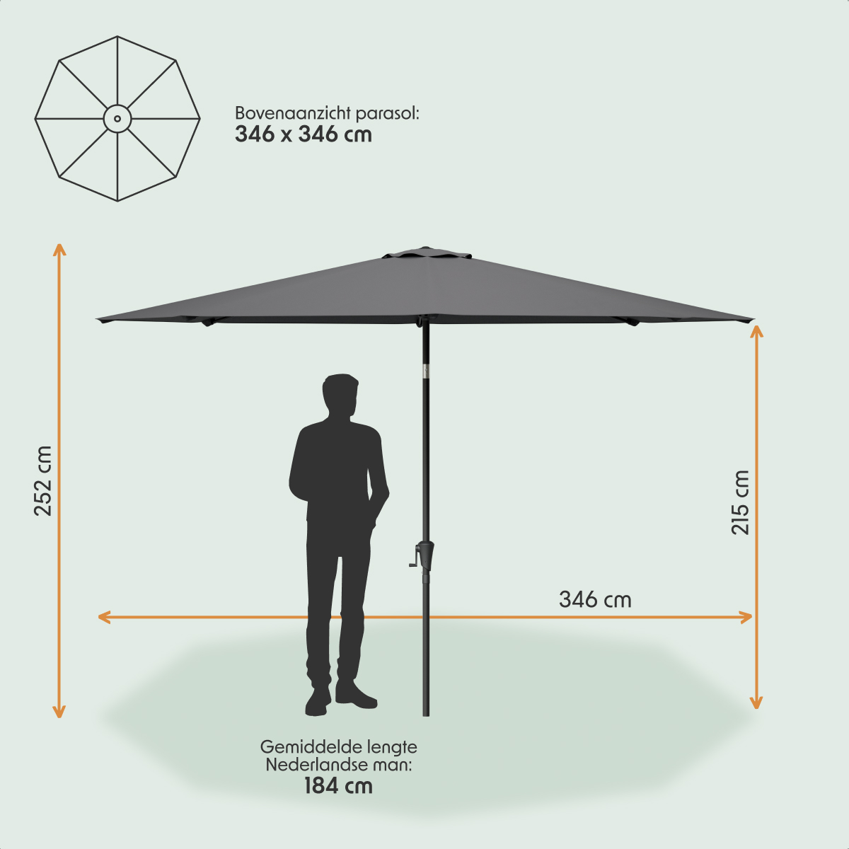 parasol, zonnescherm, terrasparasol, stof, grijs
