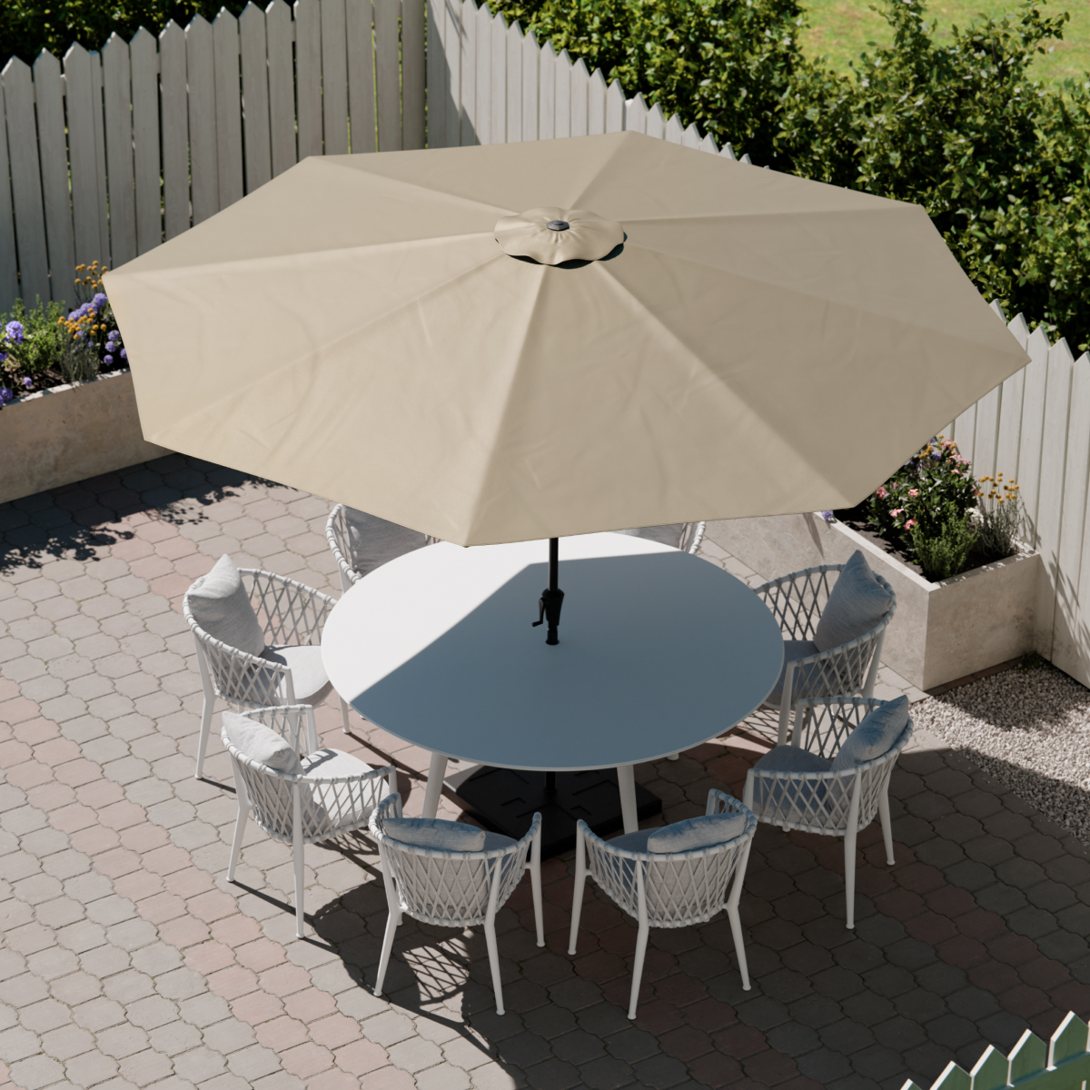 parasols, patio, tuinmeubilair, tafellunch, set