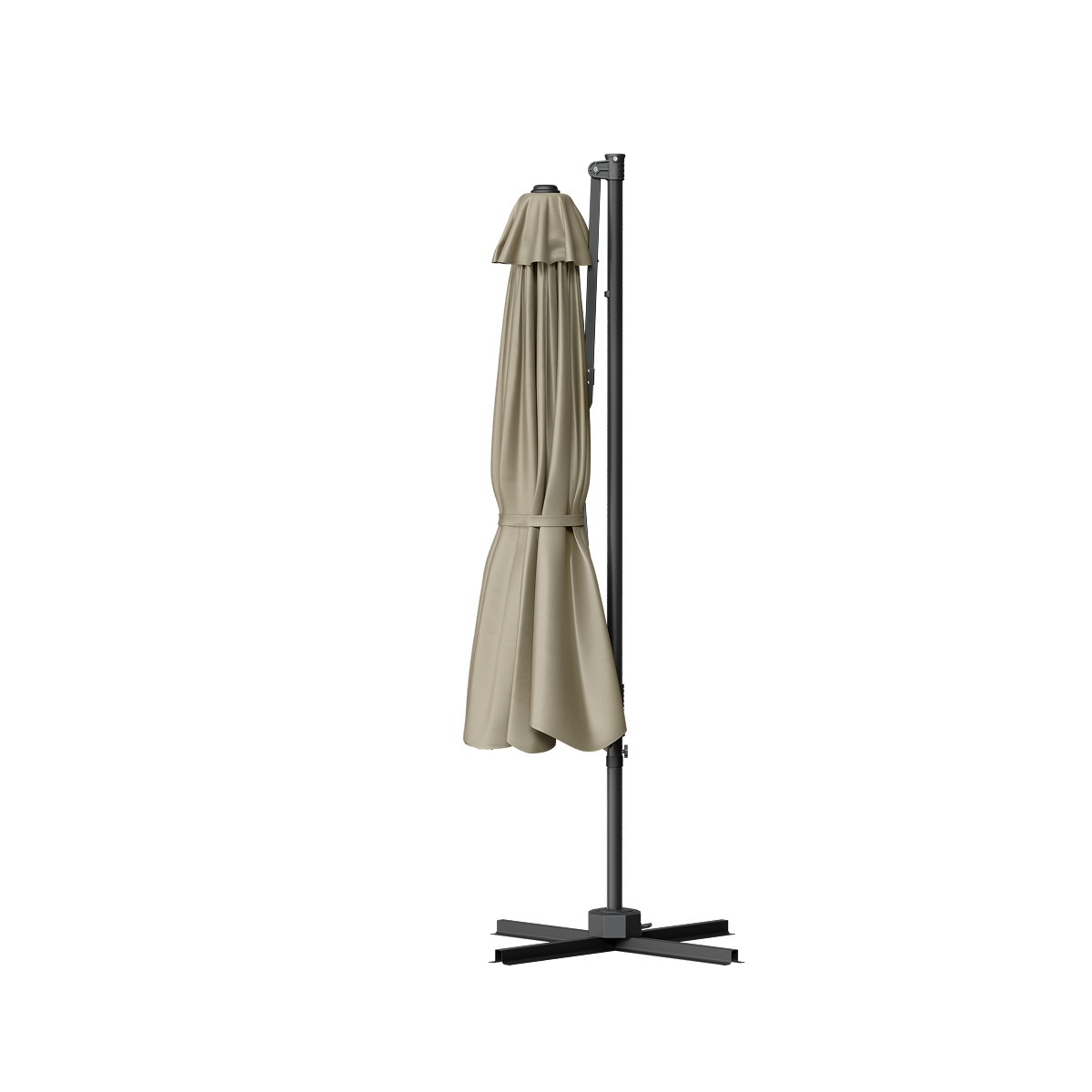 tuinmeubel, parasol, opvouwbaar, staand, beige