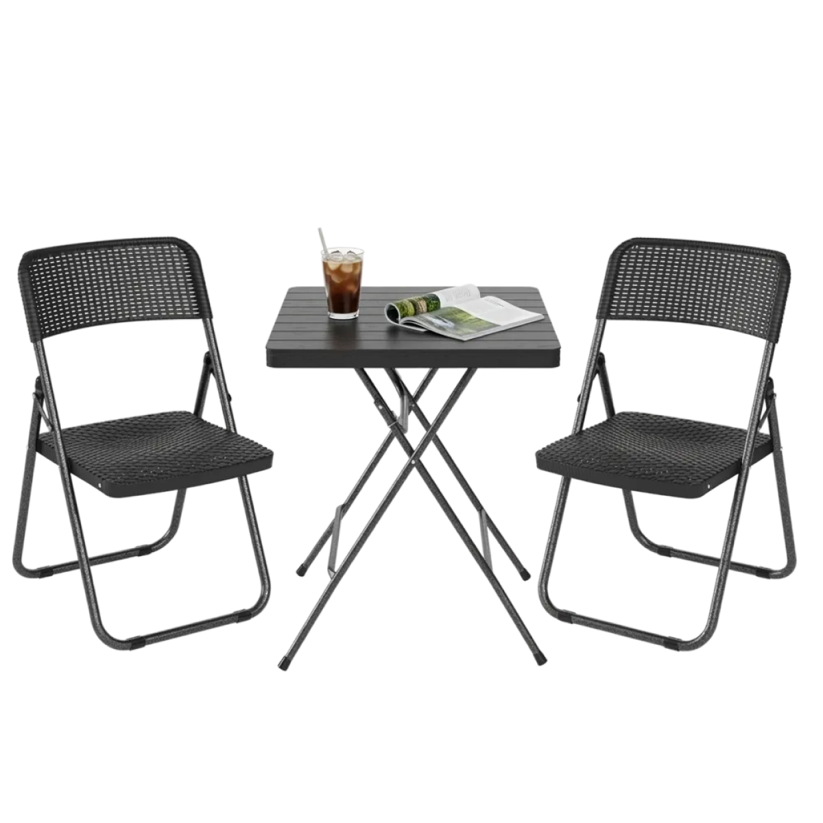 tuinset, tafel, stoel, metalen, kruisschakel