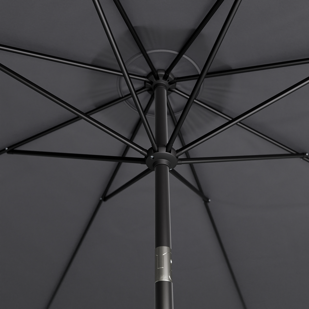 parasol, parasolhouten, kunststof, zwart, frame