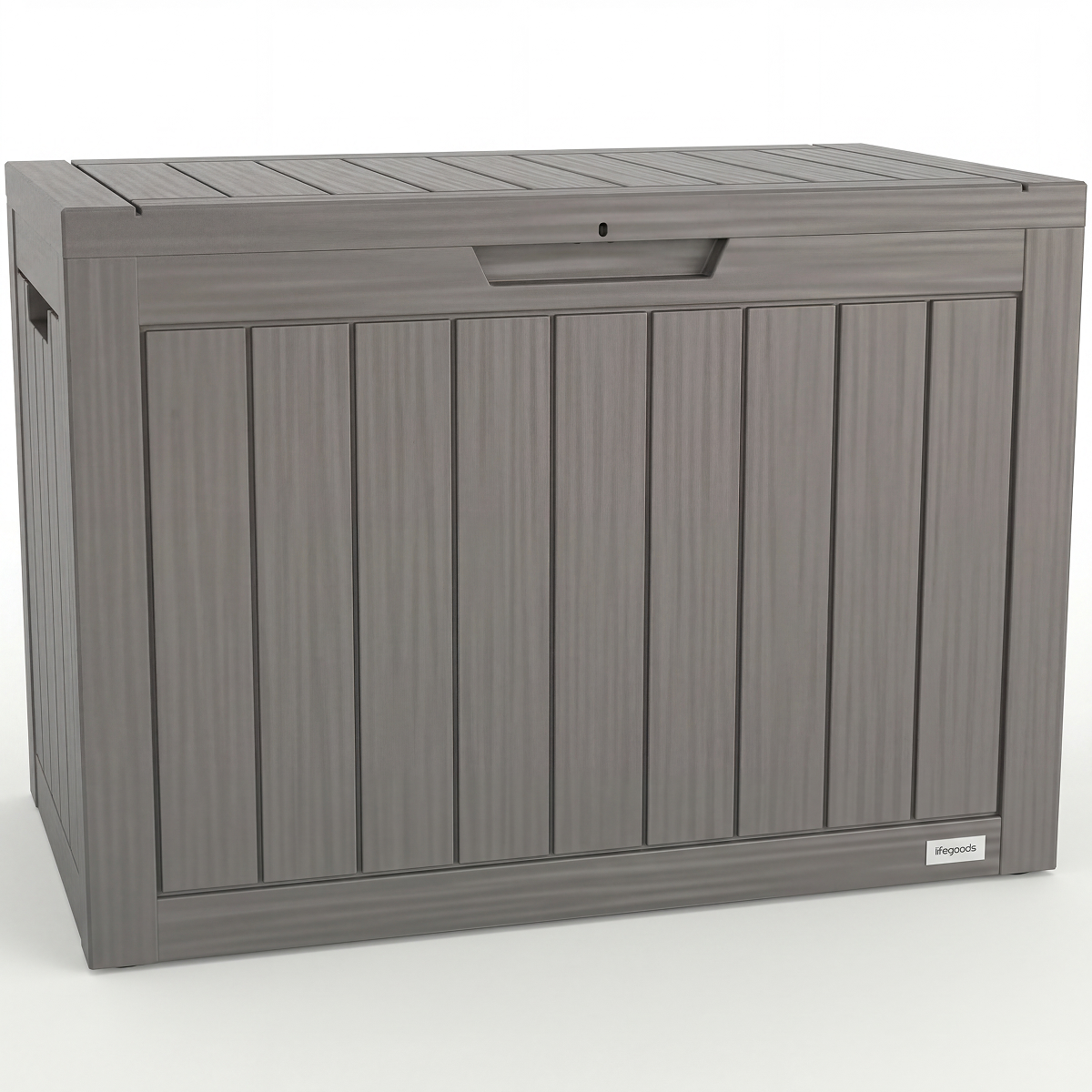 tuinhuis, opslagbox, houtenlook, grijs, kistvormig