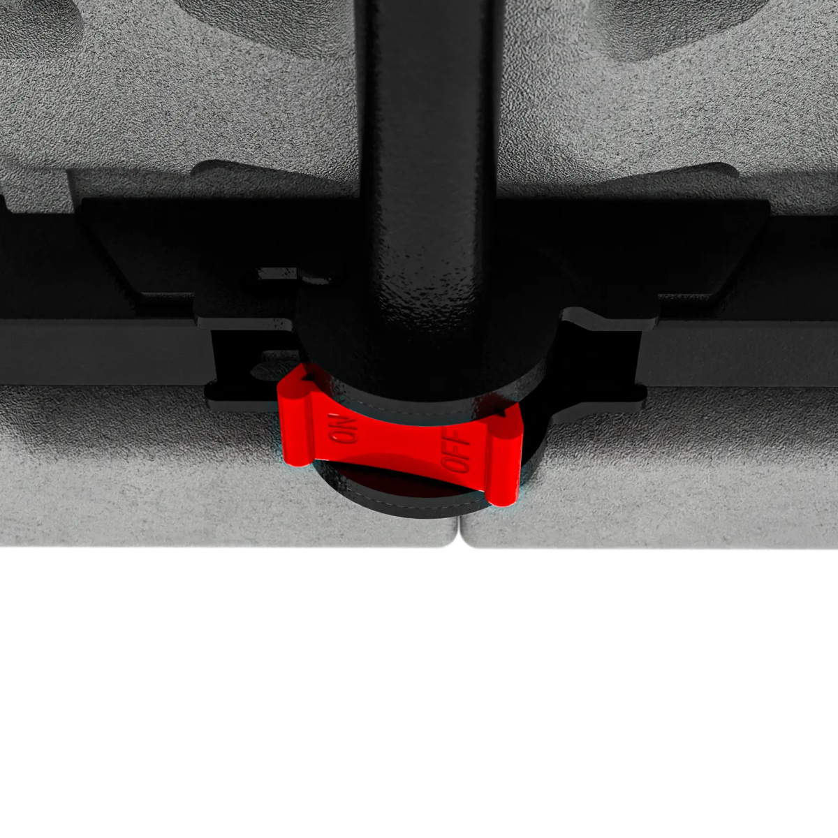 klem, knop, rood, verstelbaar, plastic