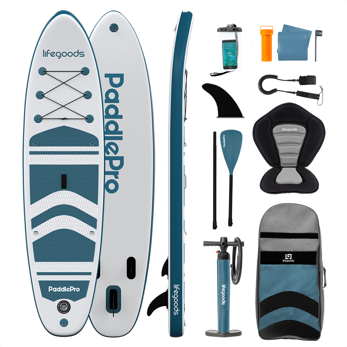 PaddlePro SUP Board - Met Zitje - Wit Aqua