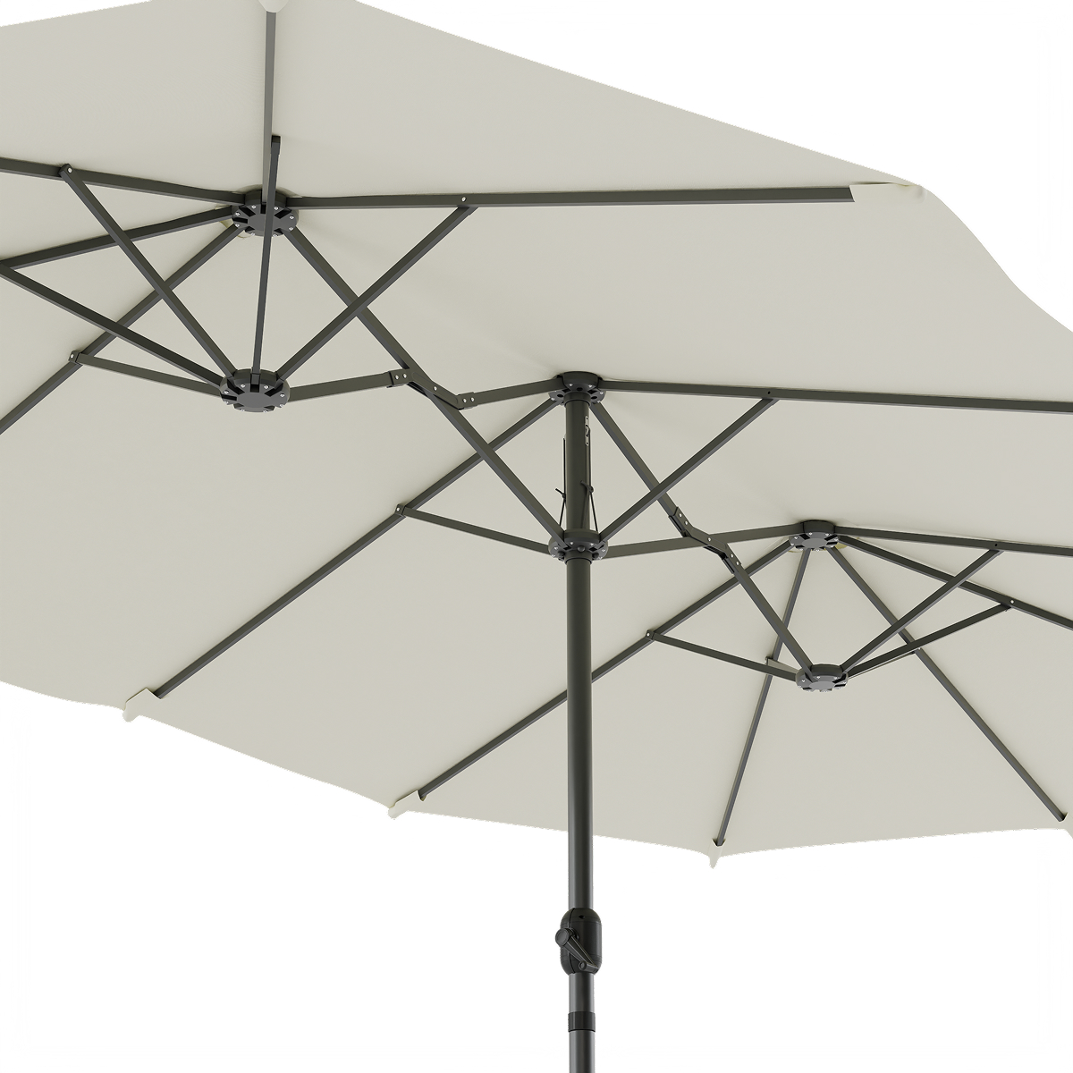 parasol, tuin, polyester, koepen, stalen frame