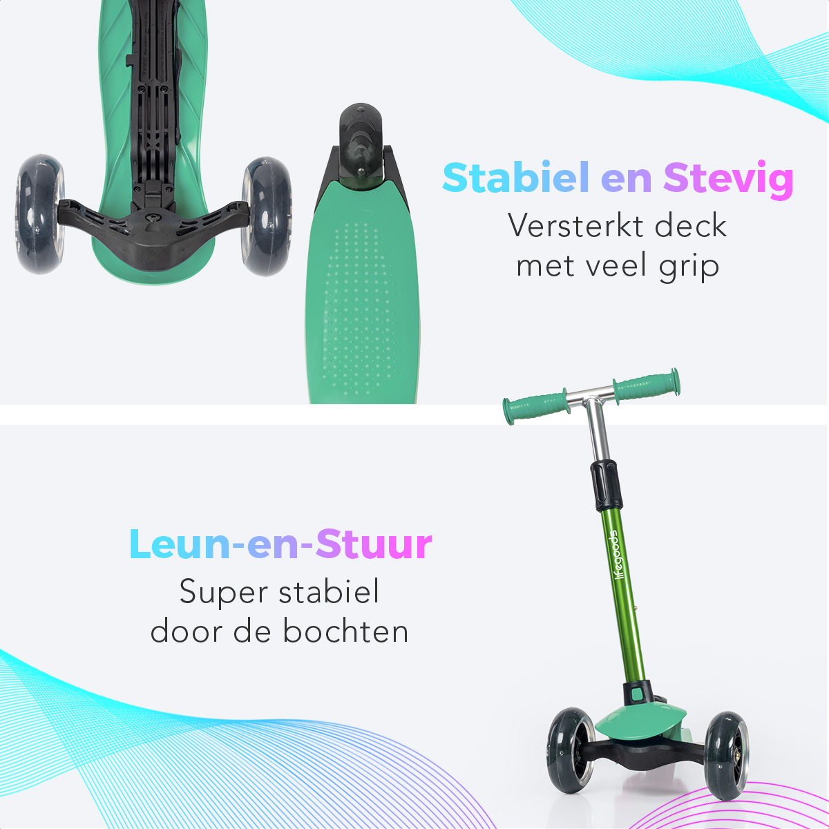HappyStep Kinderstep 3 Wielen Mintgroen