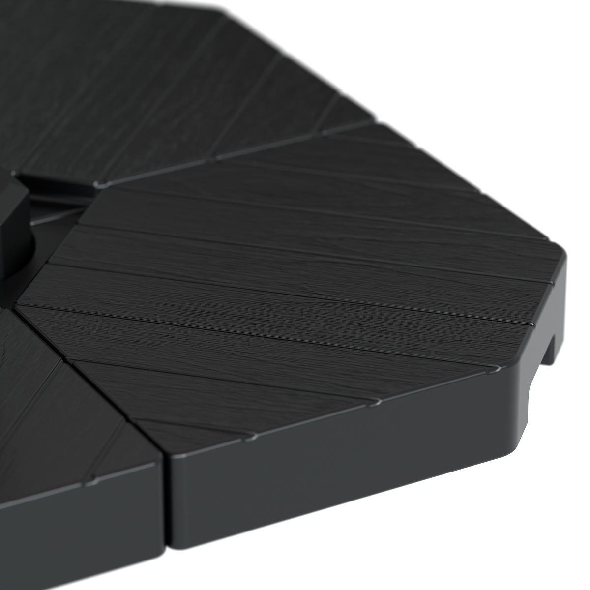 black, foldable, sectional, textured, plastic