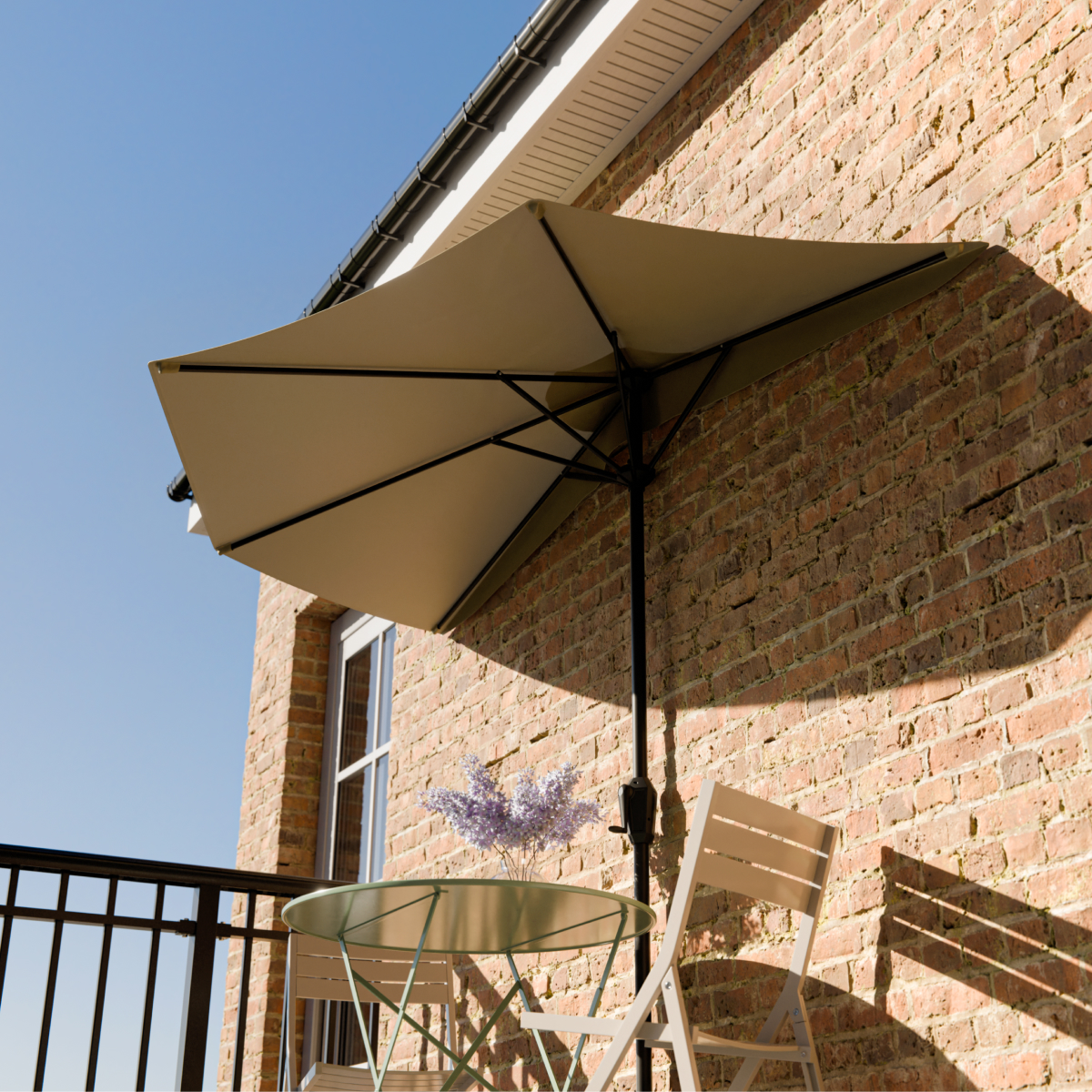 parasol, zonnescherm, tuinset, balkon, tafel