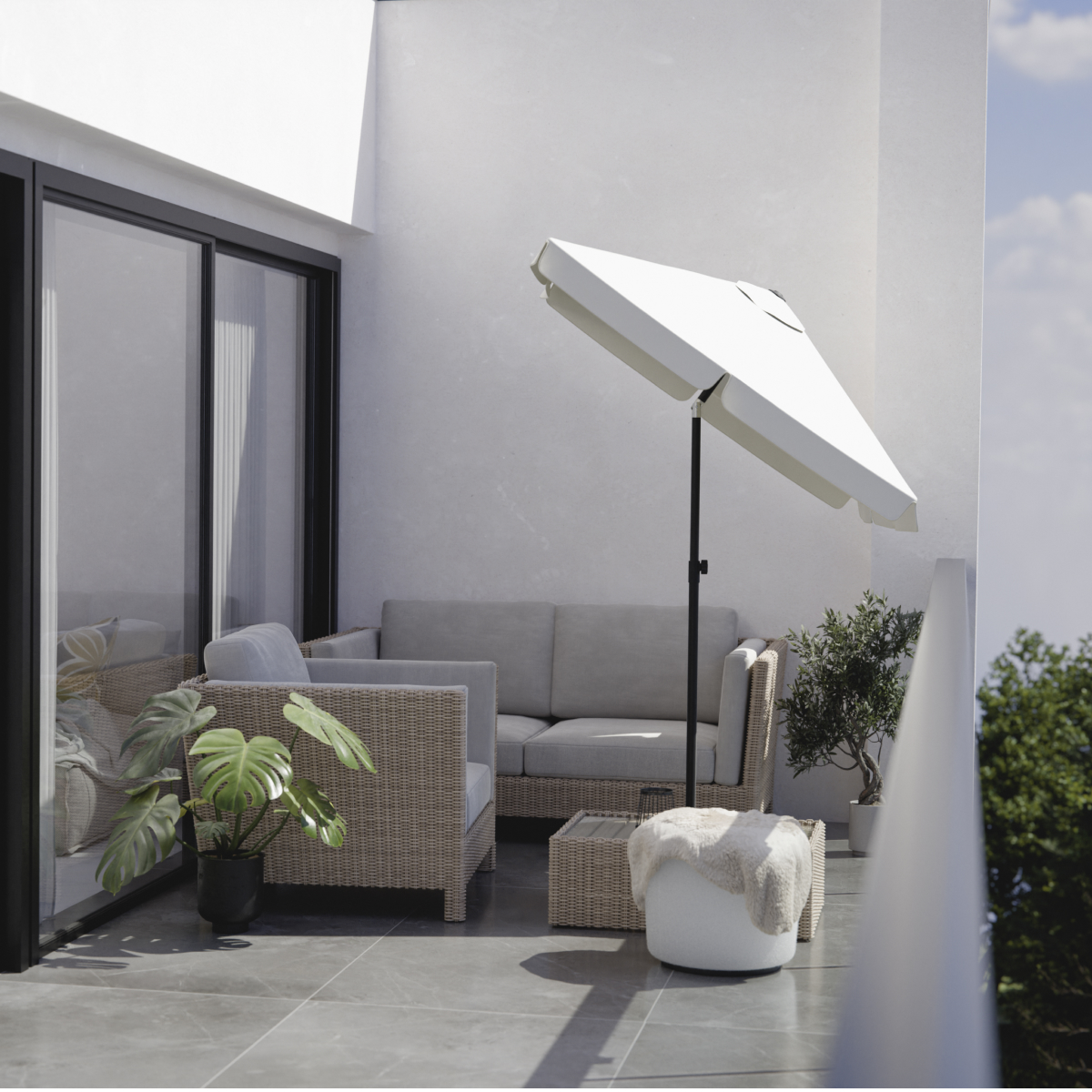 tuinbank, outdoorbank, parasol, overkapping, patio
