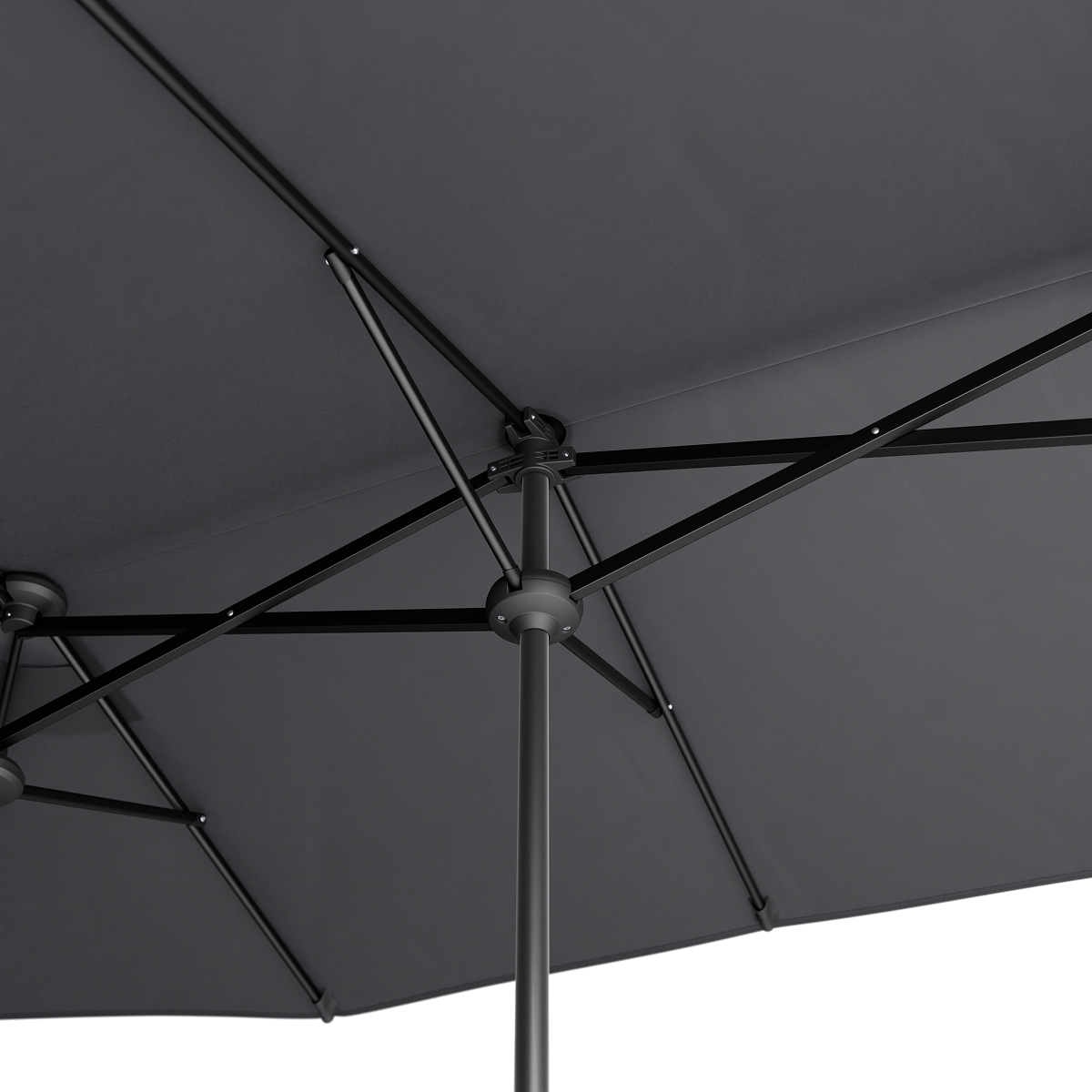 parasol, zonnescherm, frame, staal, gijpend middenstok