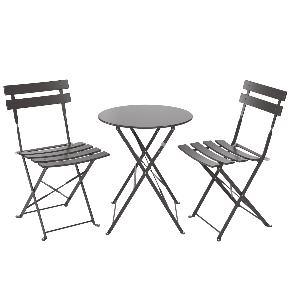 tuinset, bistroset, balkenstoel, rondetafel, metalen