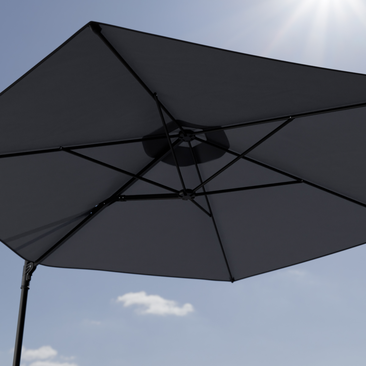 zonnescherm, parasol, canvas, frame, buiten