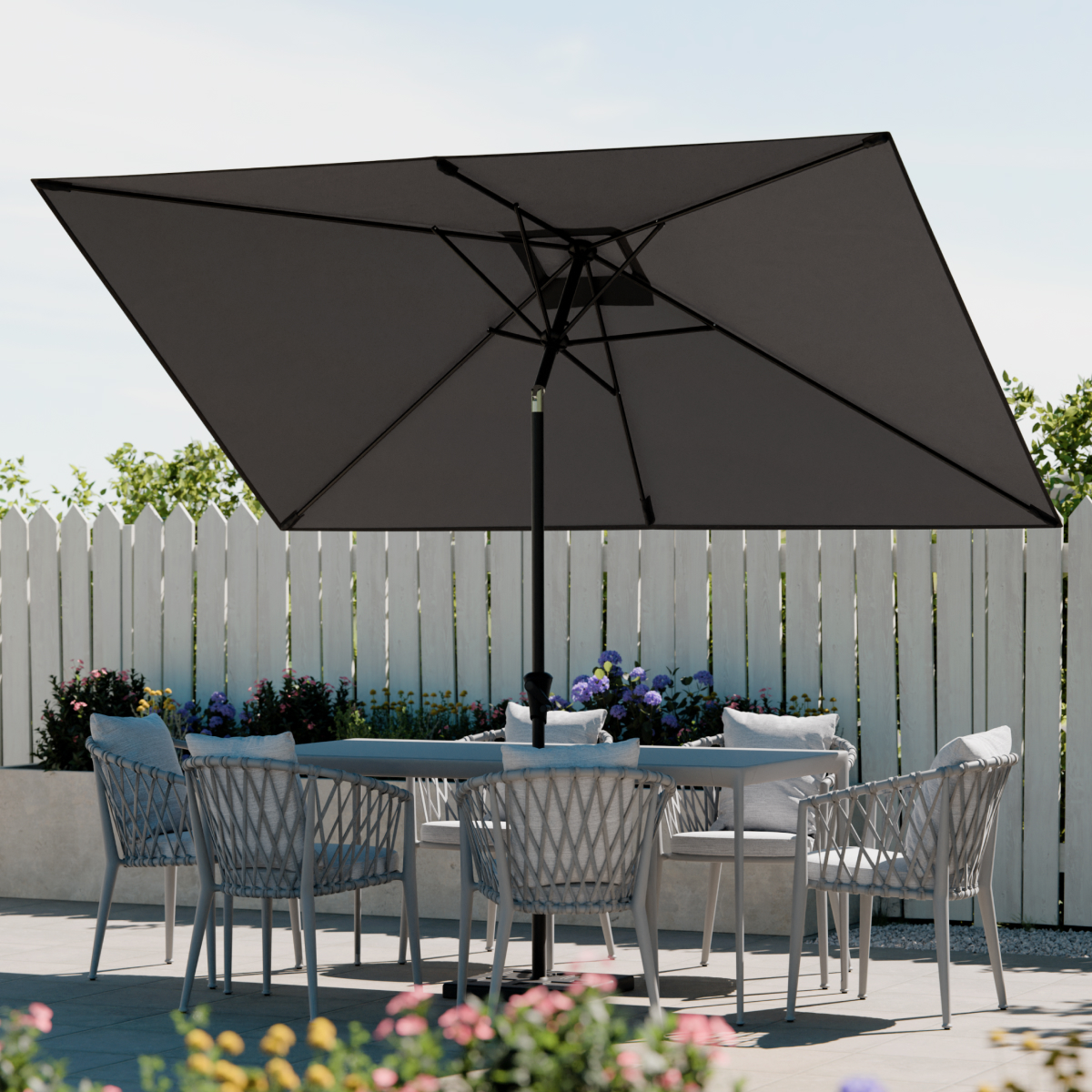 parasols, tuinmeubilair, tafelluchtdicht, patio, hoeksettafel