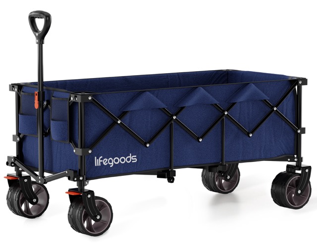LifeGoods - Opvouwbare Bolderkar XXL 300L 150KG - Blauw