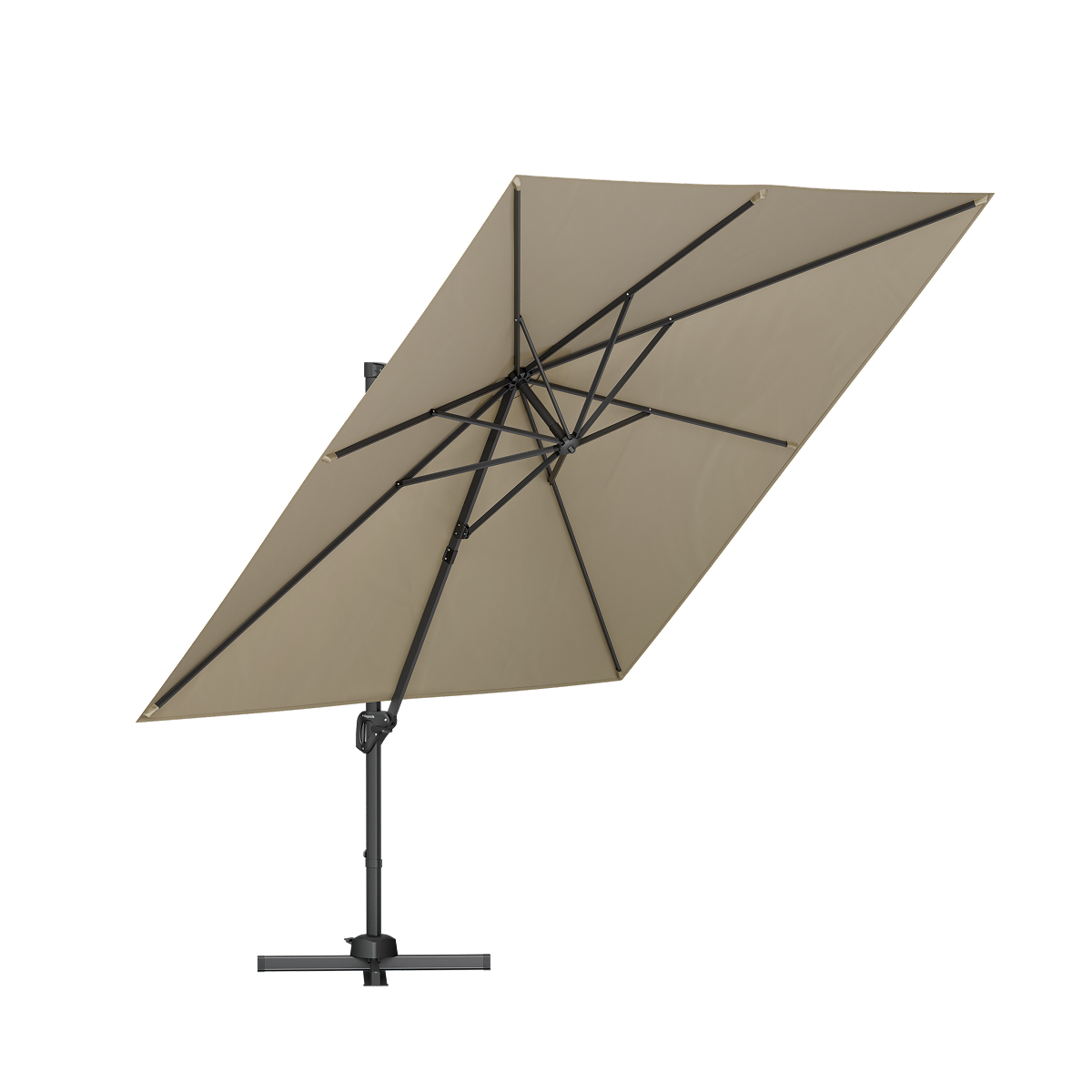 parasol, zonnescherm, beige, kruisframe, verstelbaar