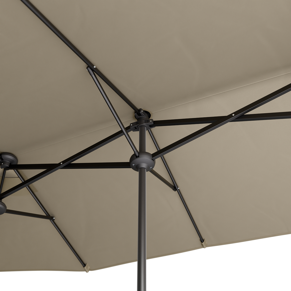 parasol, zonnescherm, canvas doek, metaal frame, verstelbare stok