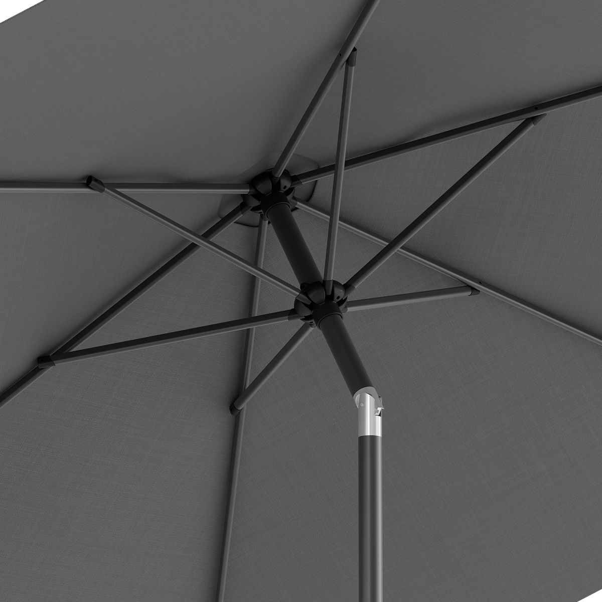 parasol, onderstel, frame, stijf, grijs