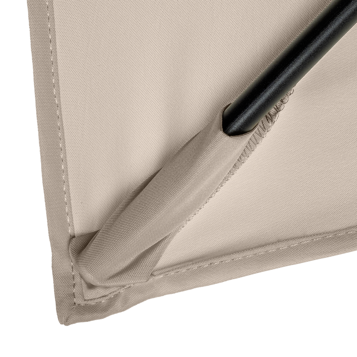 canvas, beige, gevouwen, rand, stiksels