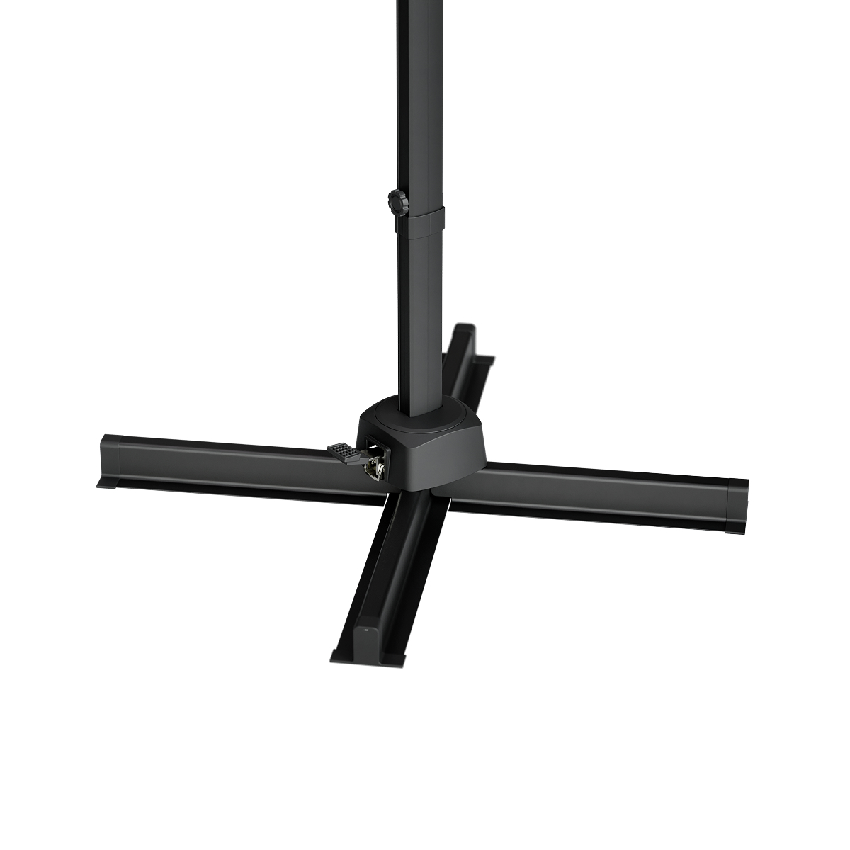staande lamp, voet steun, vierkant verstelbaar, metaal, zwarte afwerking