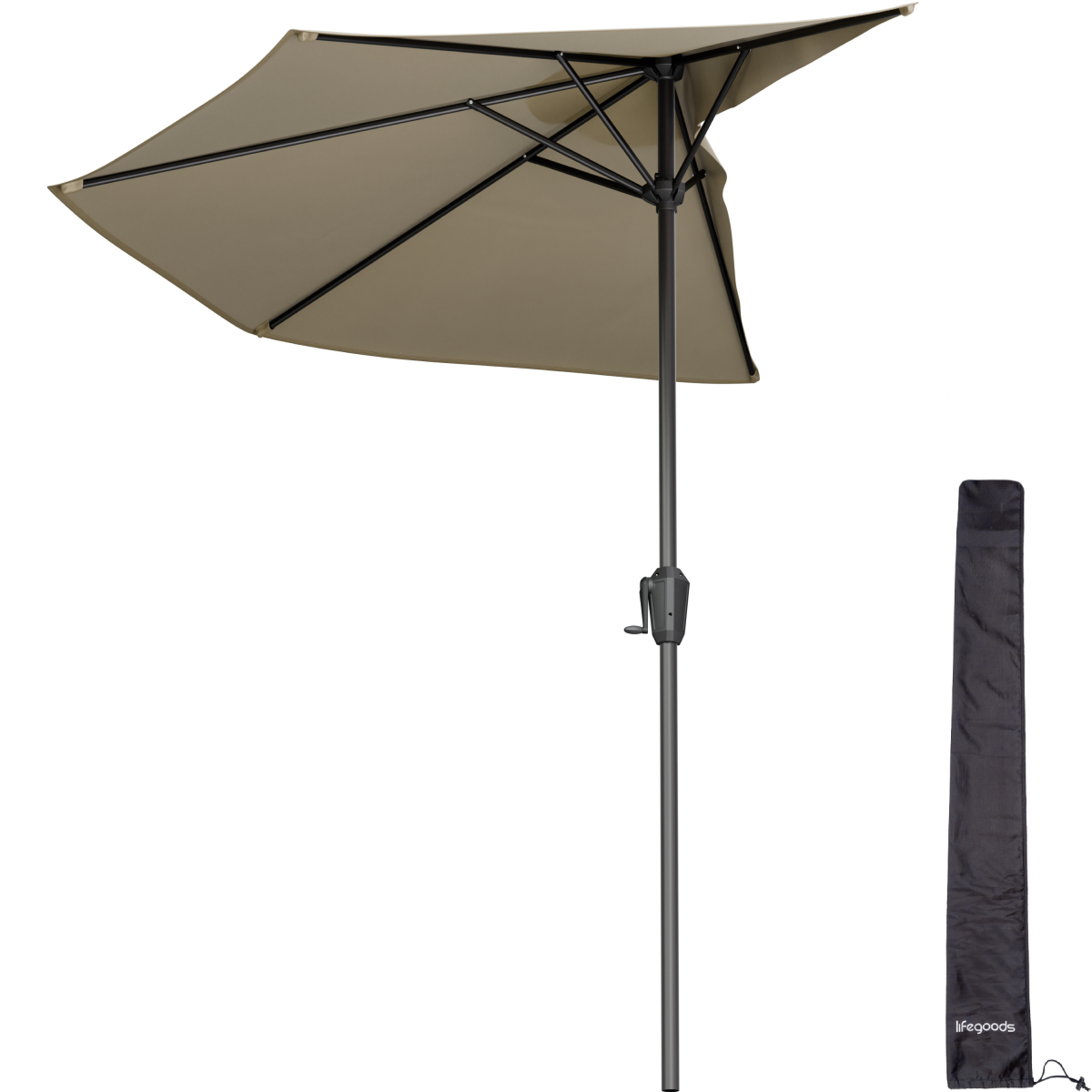 parasol, zonnescherm, staal/zwart frame, parasoltent, hoeszak