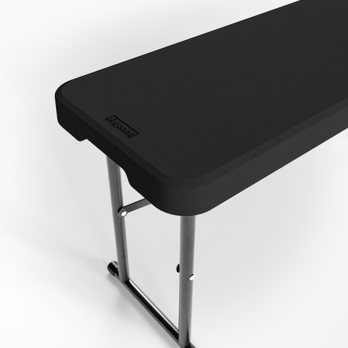 tafel, tafelblad, zwart, metalen poten, klaptafel