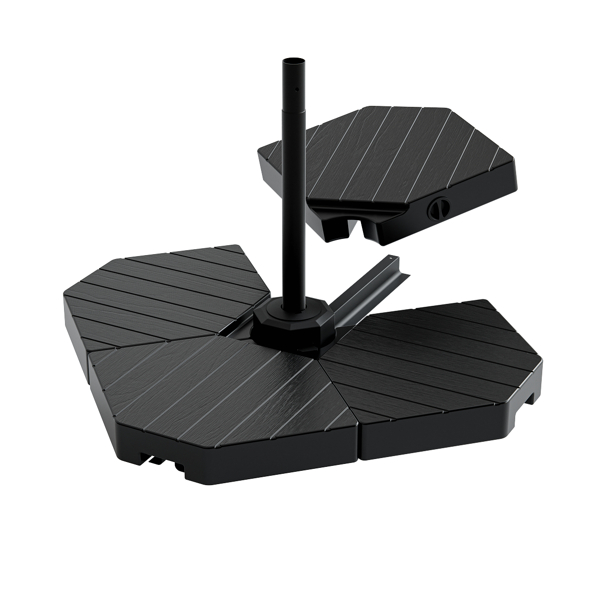 e-guitar standaard, robuste basis, zwart, verstelbare stok, vouwbaar platform