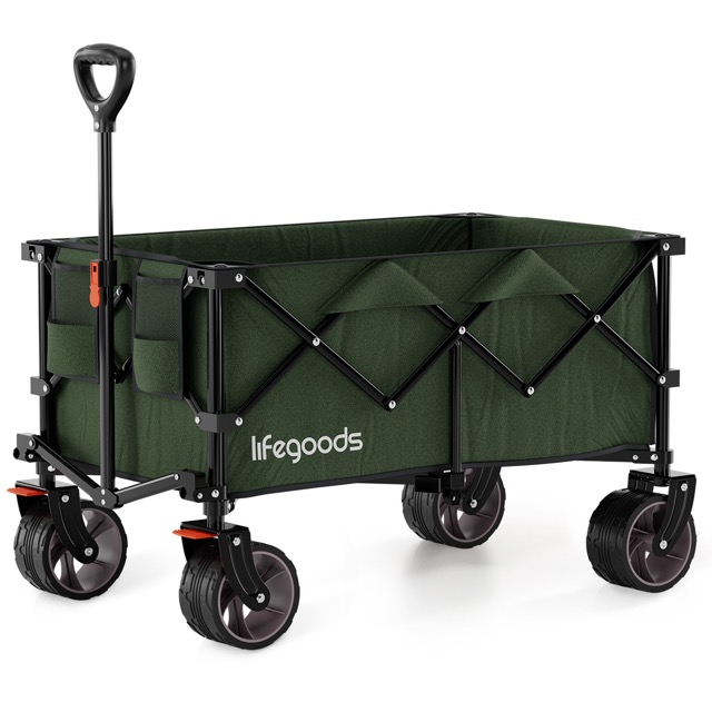 LifeGoods - Opvouwbare Bolderkar XL 200L 150KG - Groen