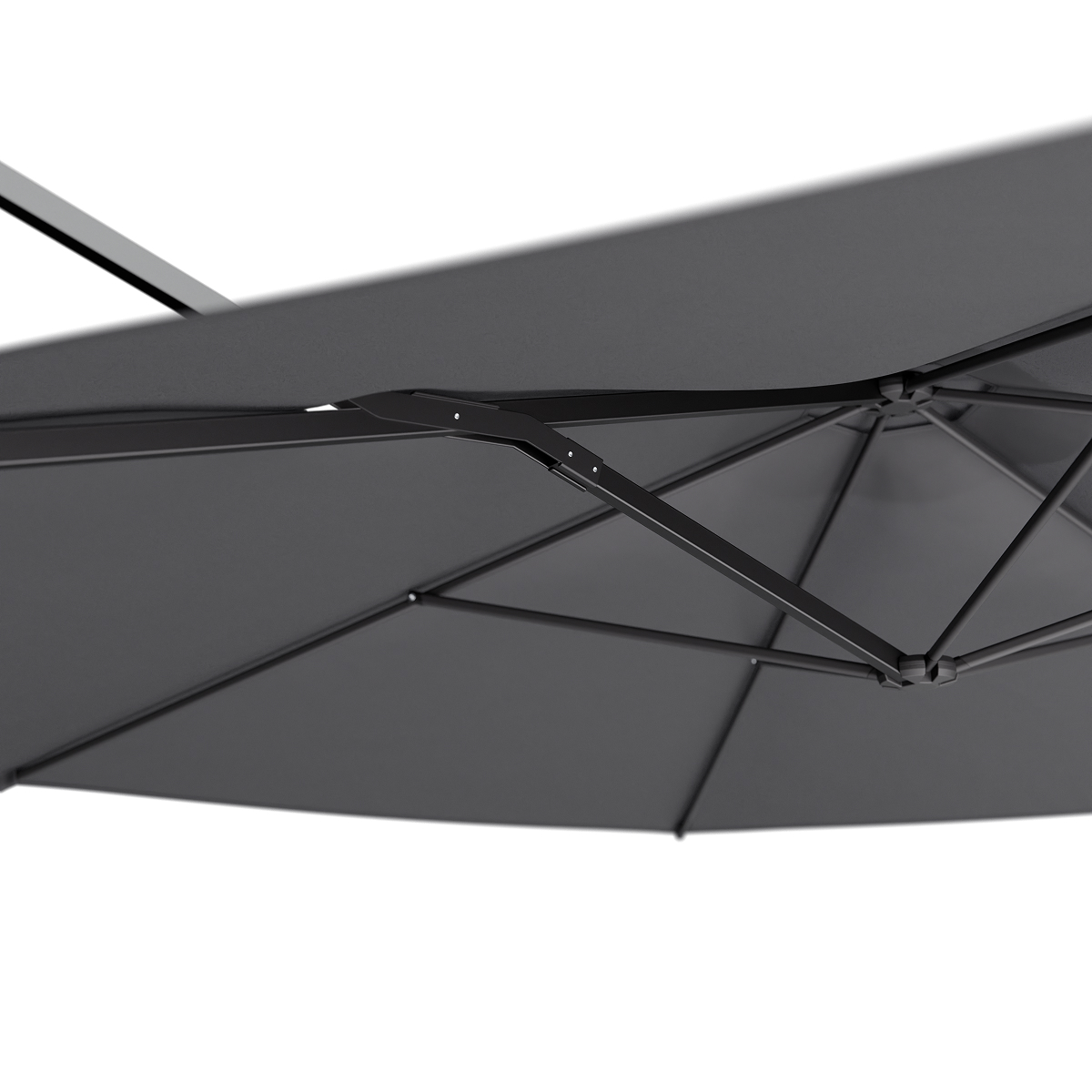 parasol, zonnescherm, fiberstok, grijs, frame