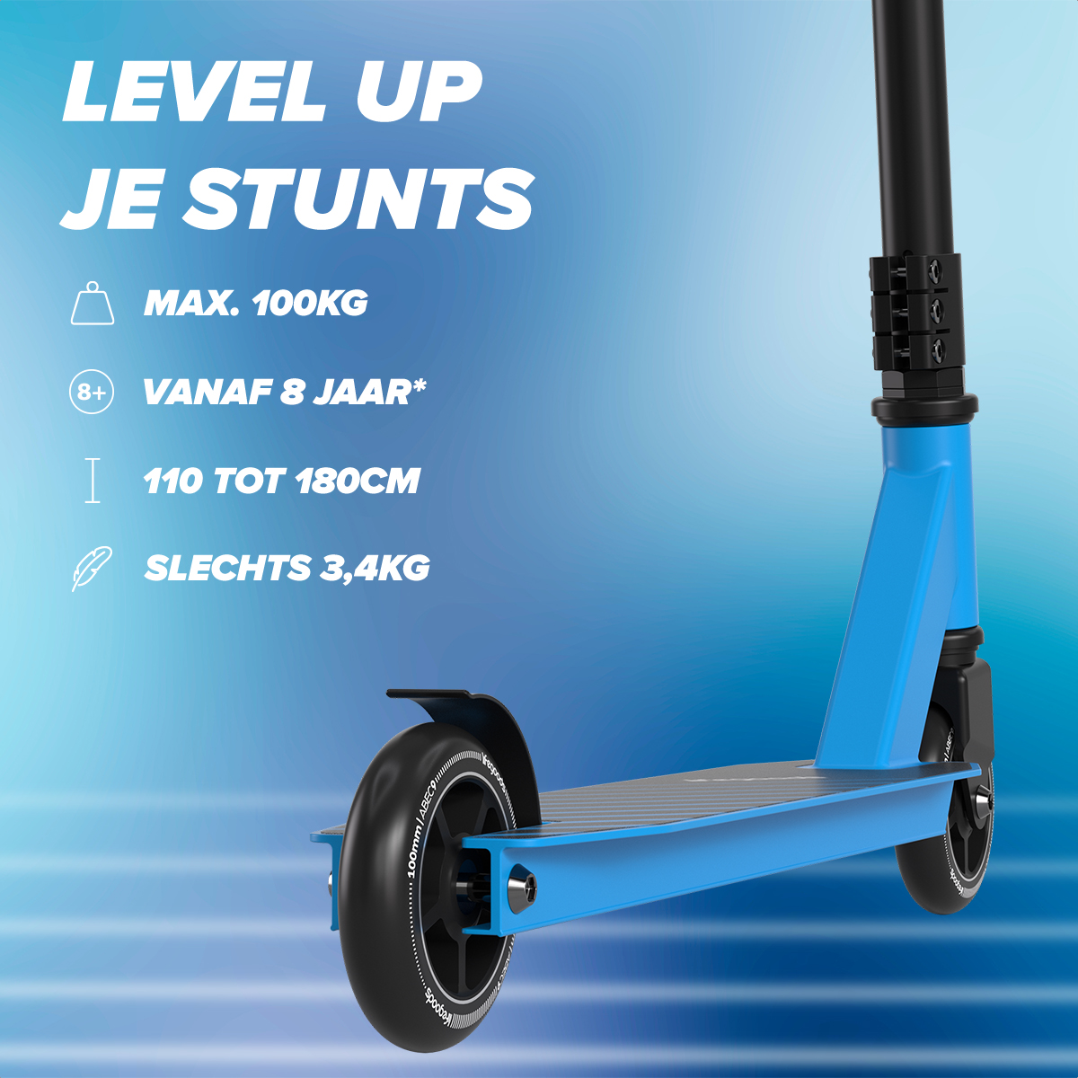 stap, scooter, kick scooter, blauw, volwassen