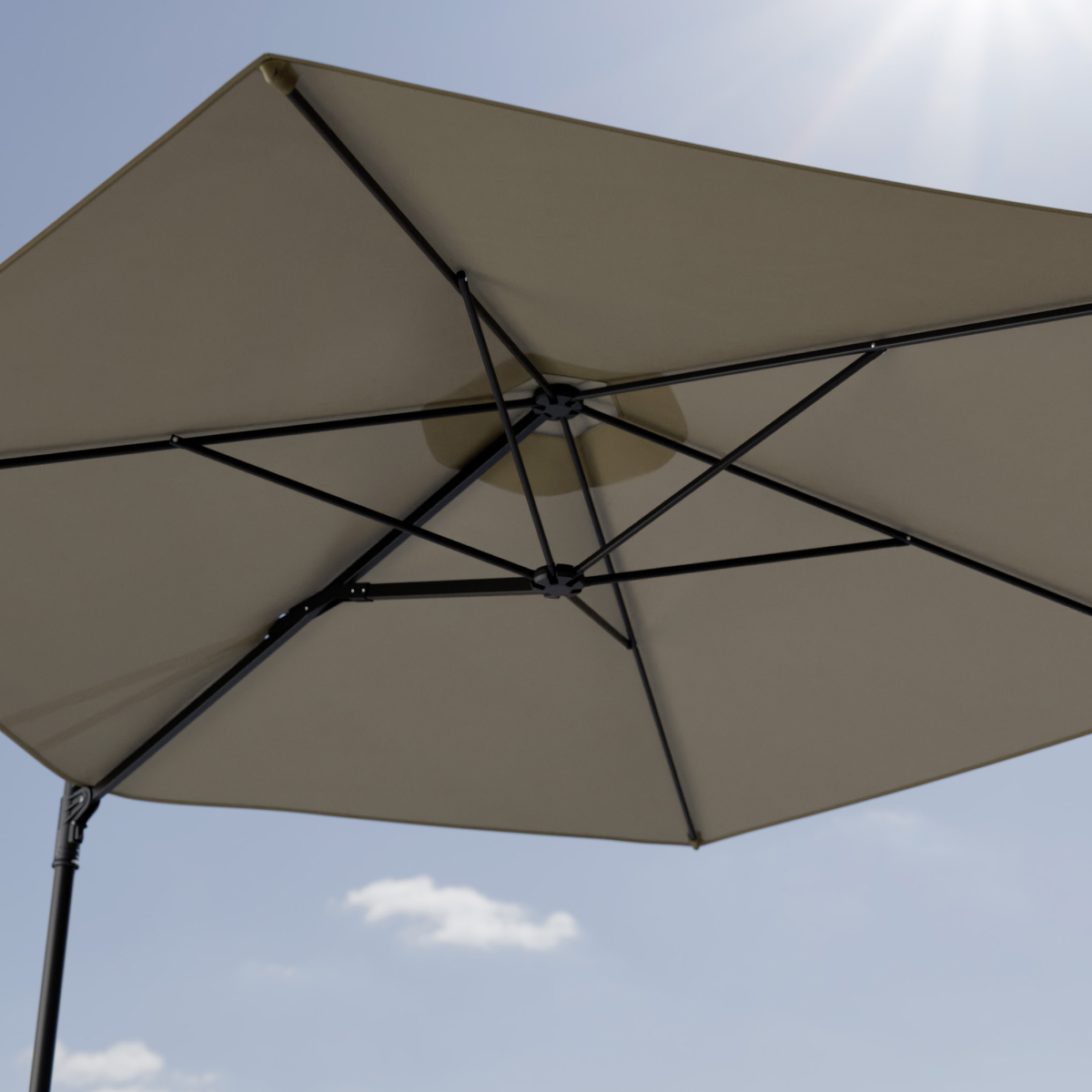 parasol, zonnescherm, canvas, kader, mat
