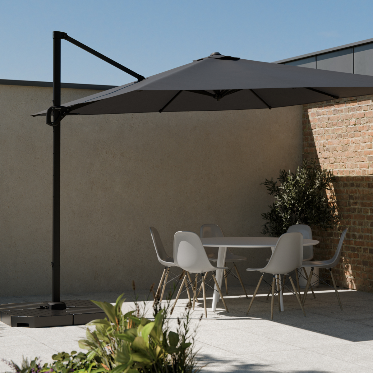 parasols, patio umbrella, adjustable arm, outdoor furniture, table and chairs