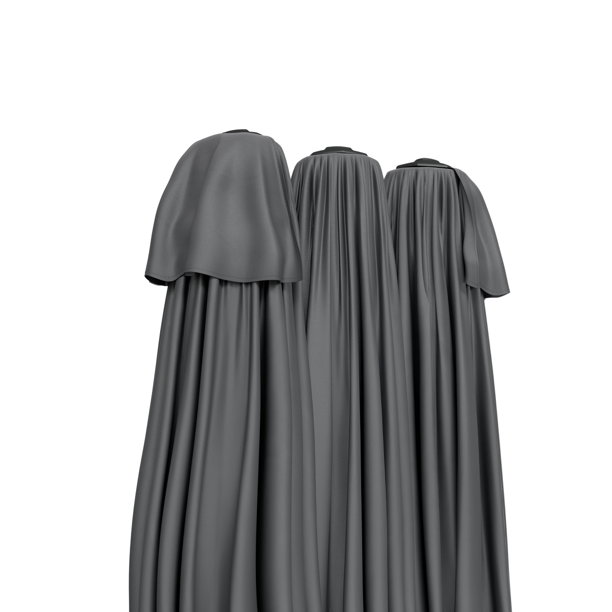 kleding, jurk, grijs, plooien, cape