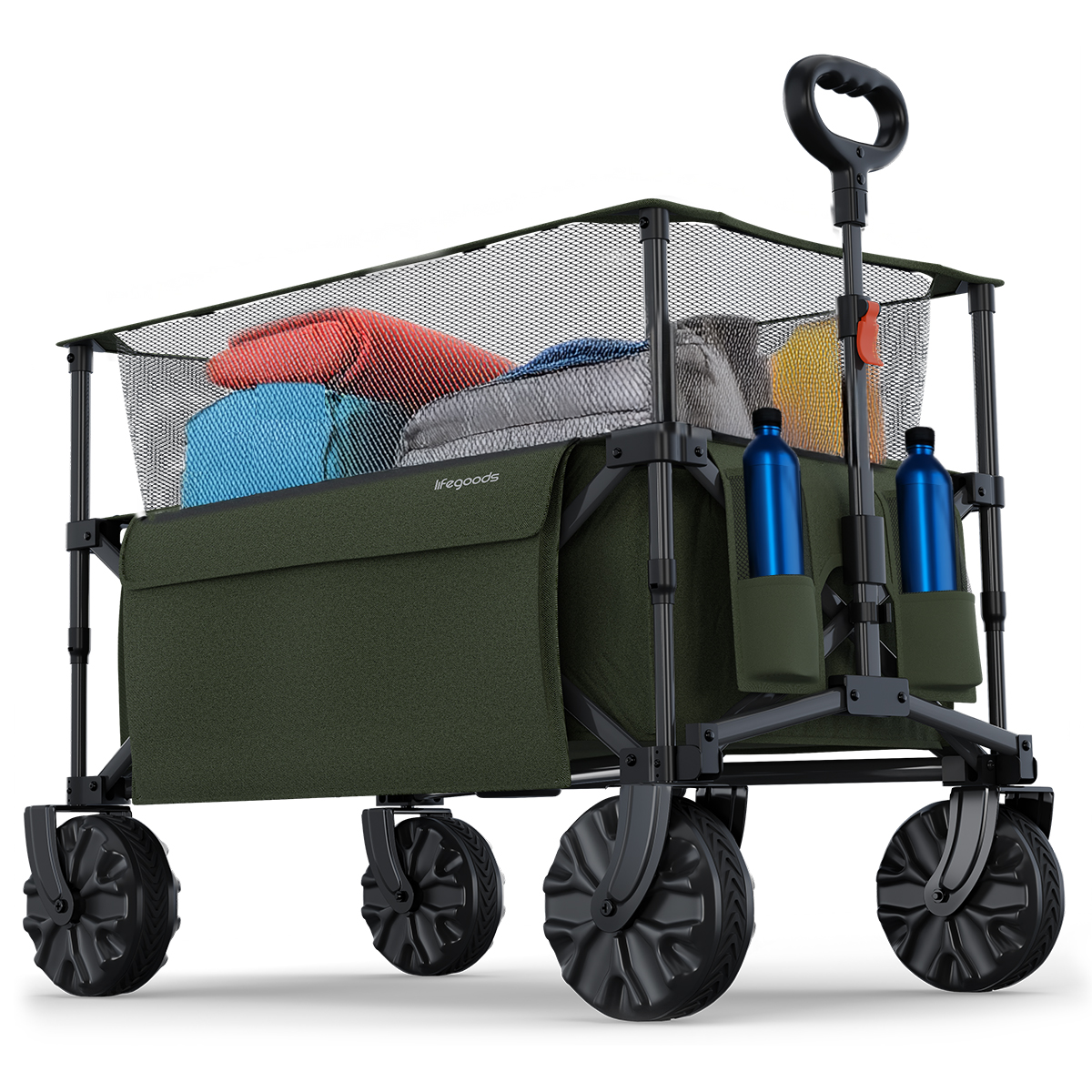 Bolderkar - 100KG - 230L - Verhoogbaar - Groen