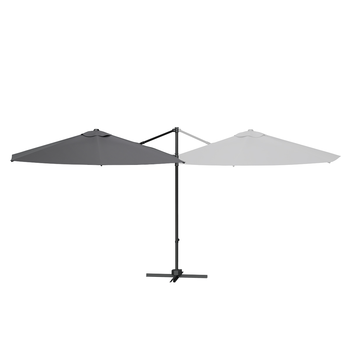 parasol, tuin, duo-kleur, metal, extensie