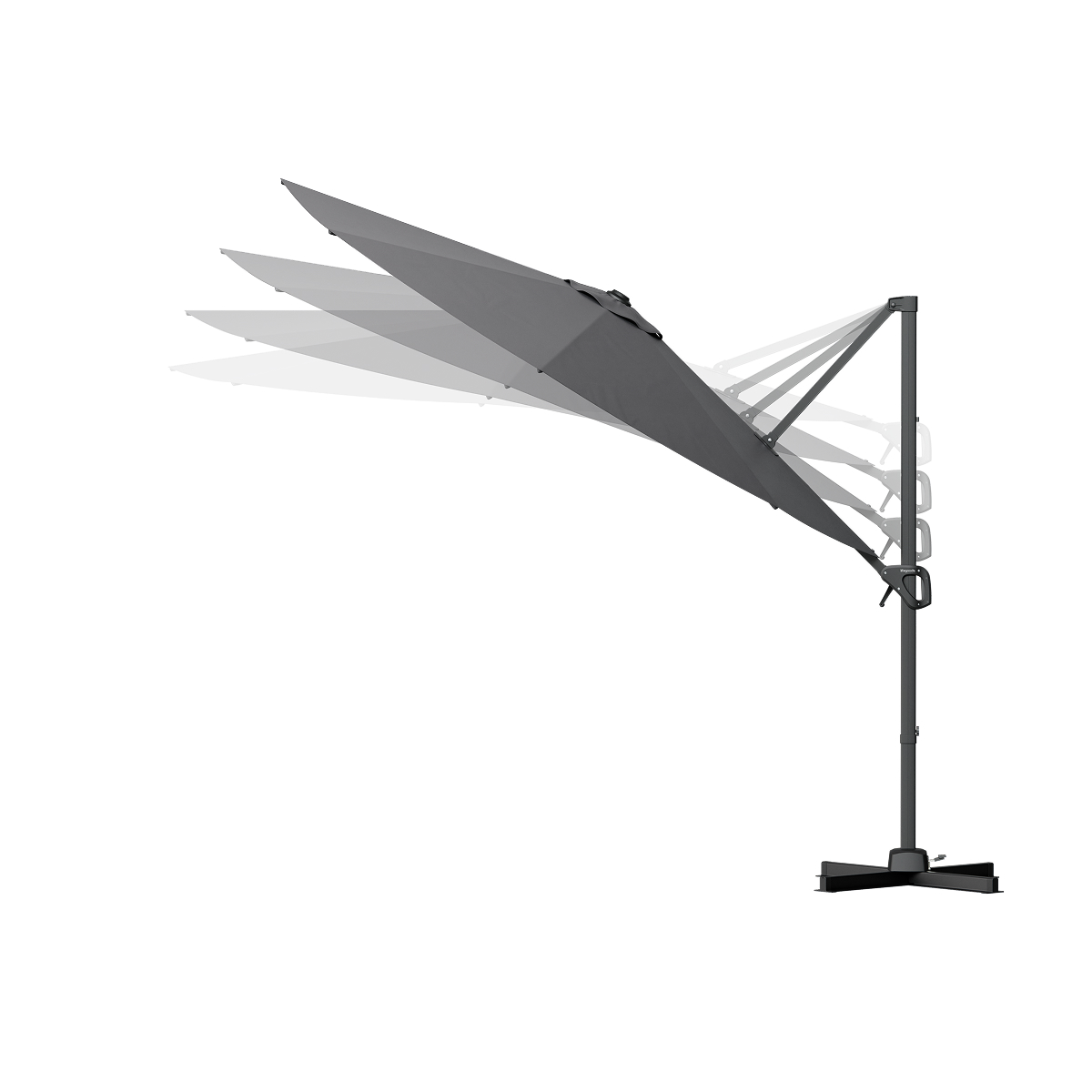 parasol, zonnescherm, zonneschermparel, vouwbaar, paalhoofdpodium