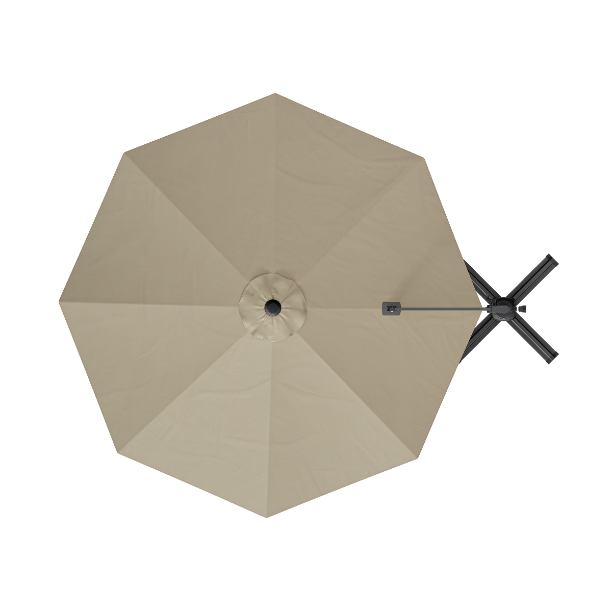parasol, handig, beige, stogelingsarm, vlechtkabel