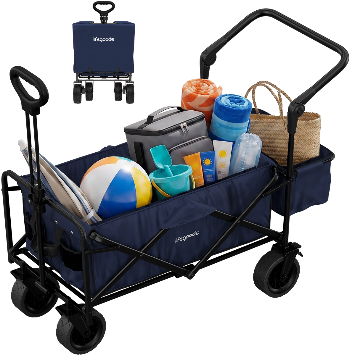 wagen, vouwwagen, picknickuitrusting, strandtas, opvouwbarewagen
