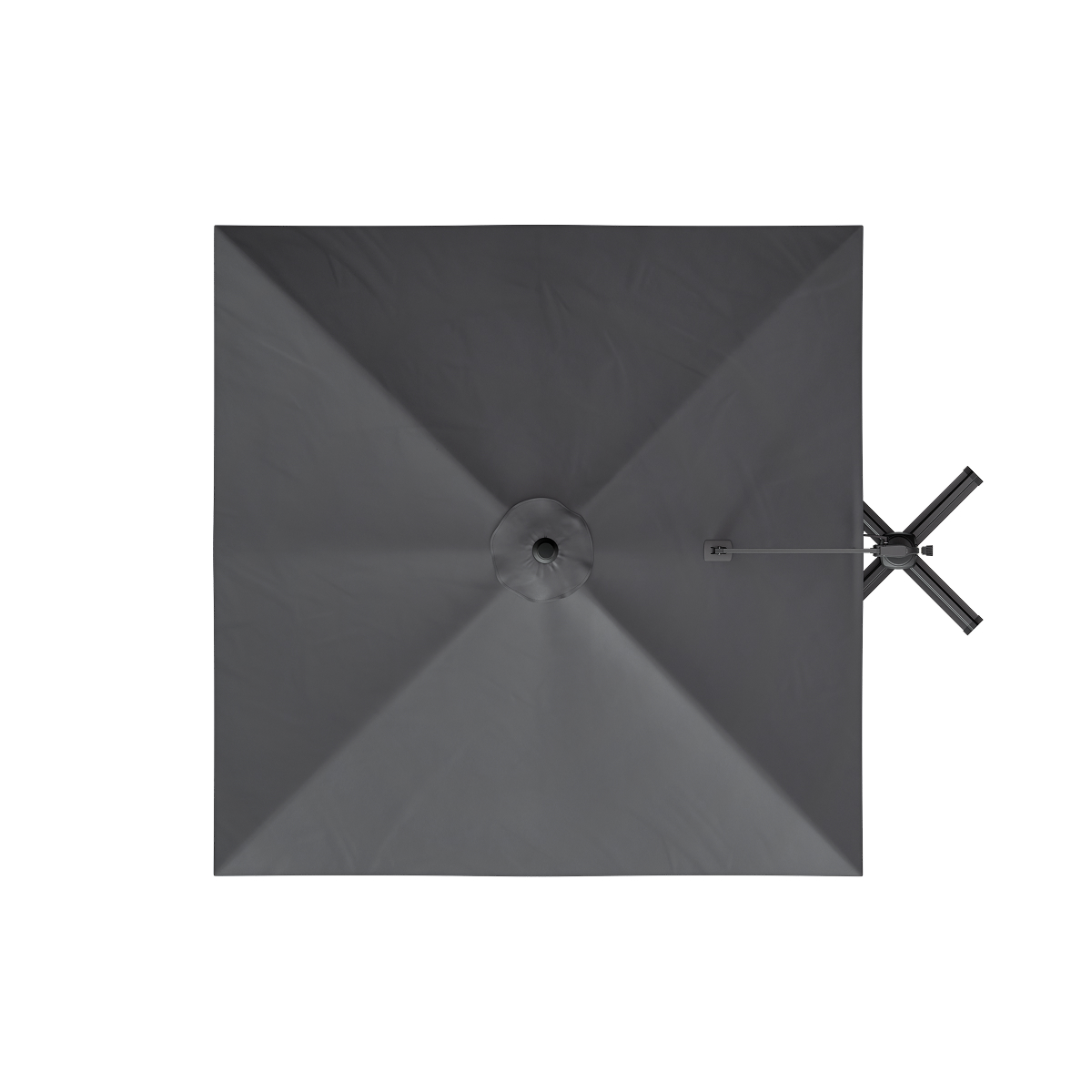 vierkante reflector, grijs, paraplu-achtige steun, kabelschuif, zonneklem