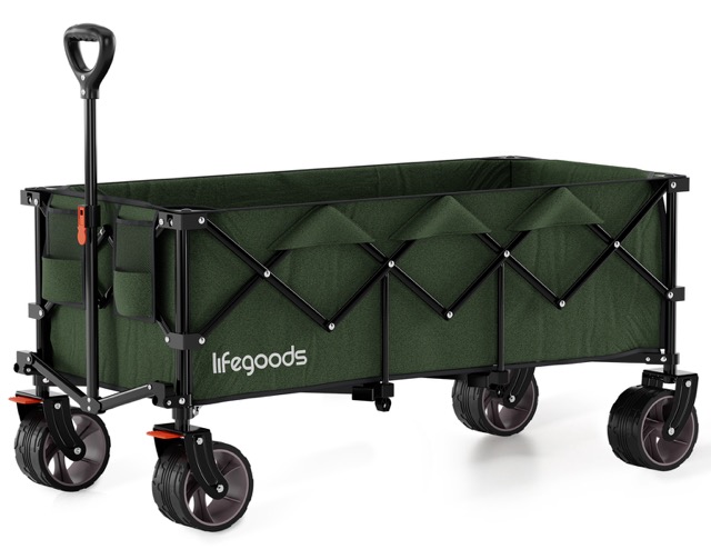 LifeGoods - Opvouwbare Bolderkar XXL 300L 150KG - Groen