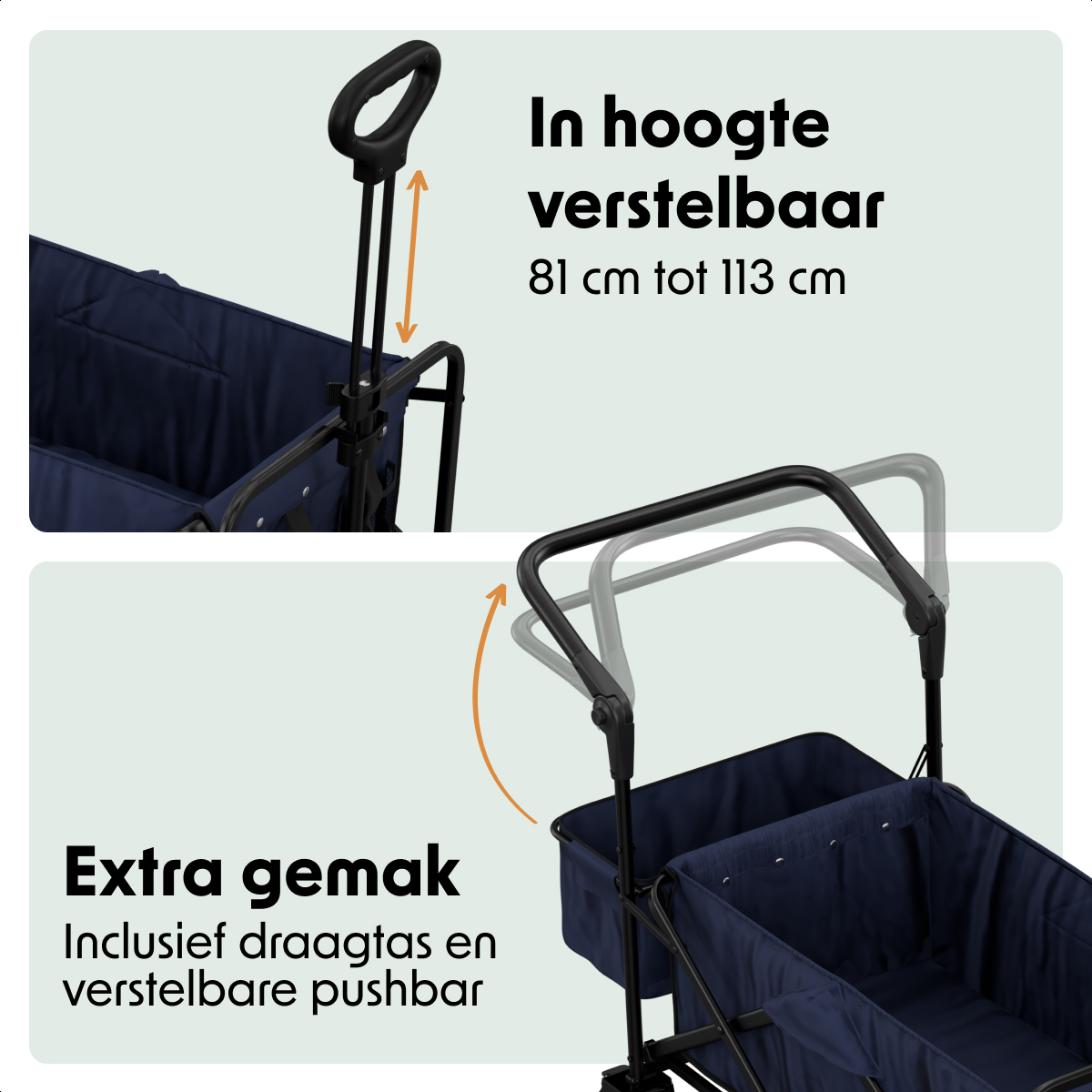 trolley, wagon, kar, handvat, verstelbaar