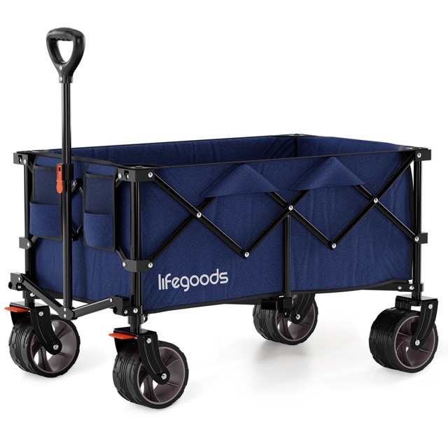 LifeGoods - Opvouwbare Bolderkar XL 200L 150KG - Blue