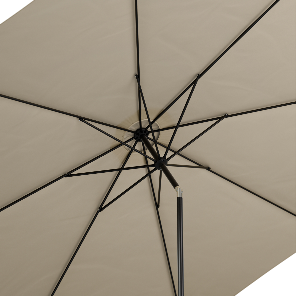 paraguas, umbrella, parasol, metal frame, beige canopy